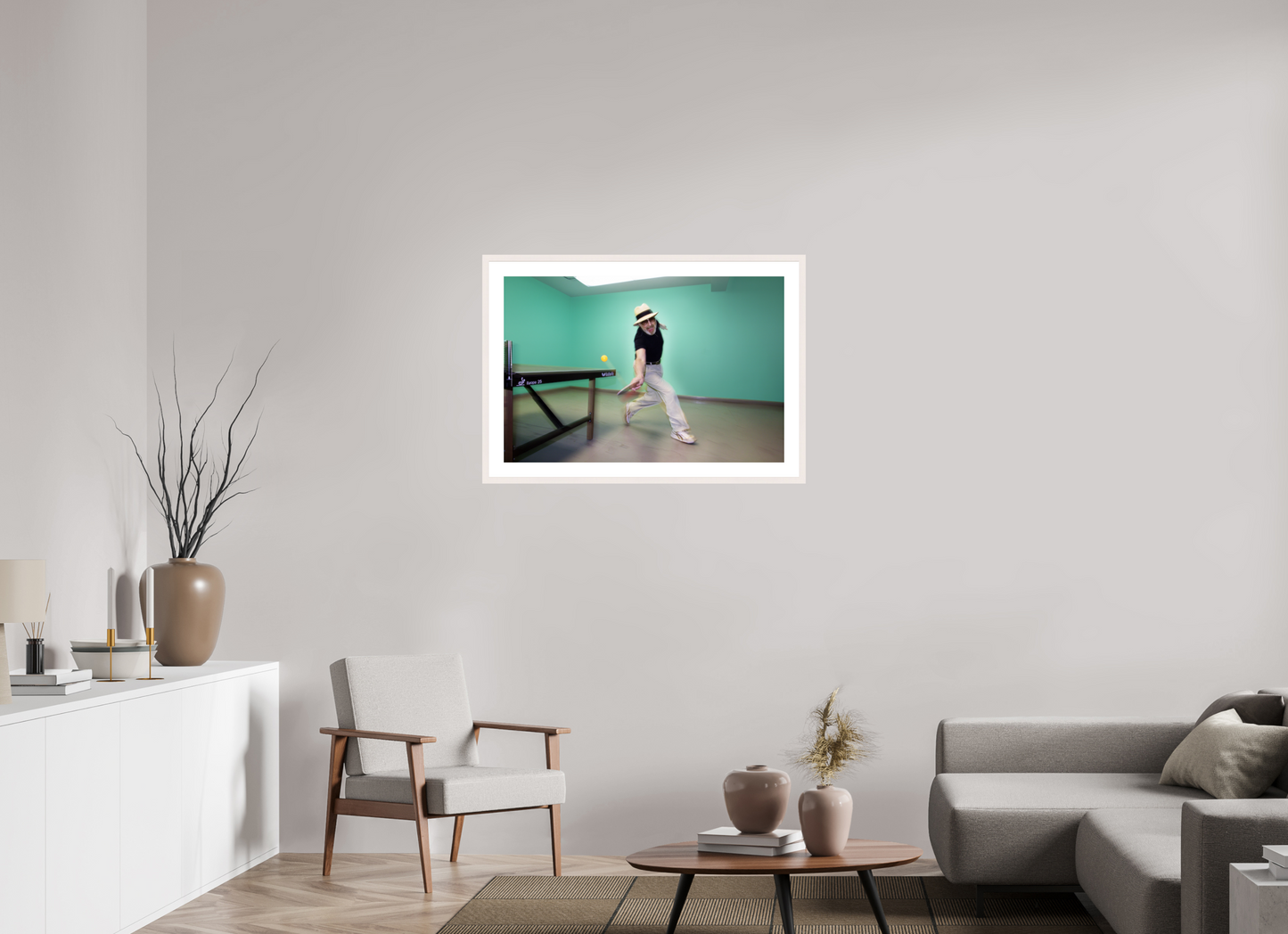 36 x 24″, Solid White Wood Frame With Natural White Passe-Partout Marty (Supreme) Reisman