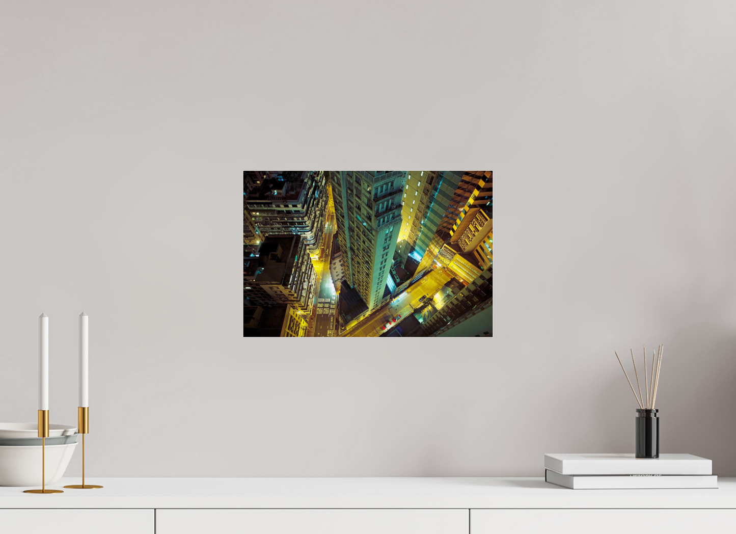 15 x 10″, Frameless Acrylic Glass Downtown Hong Kong