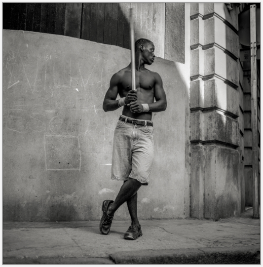 Cuban Boy Playing Stickball