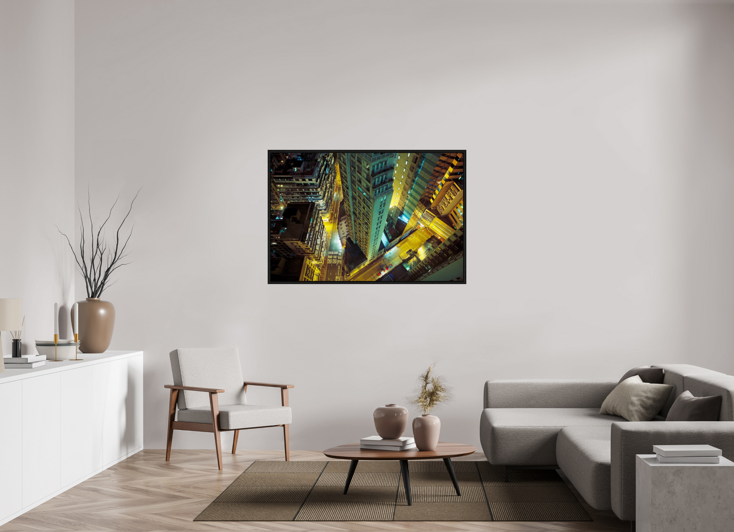 54 x 36″, Floater Frame Downtown Hong Kong