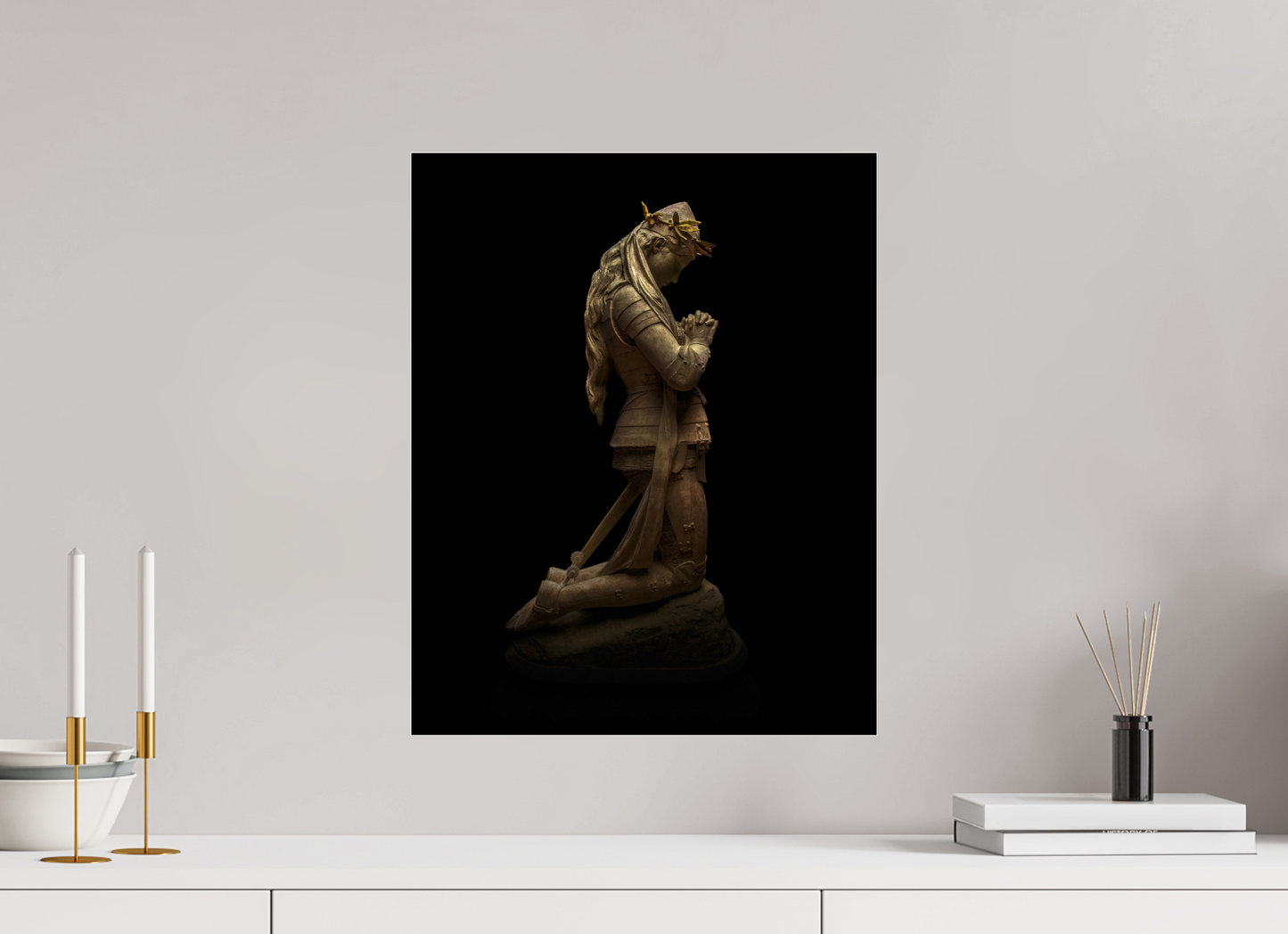 16 x 20″, Frameless Acrylic Glass Joan of Arc Statue