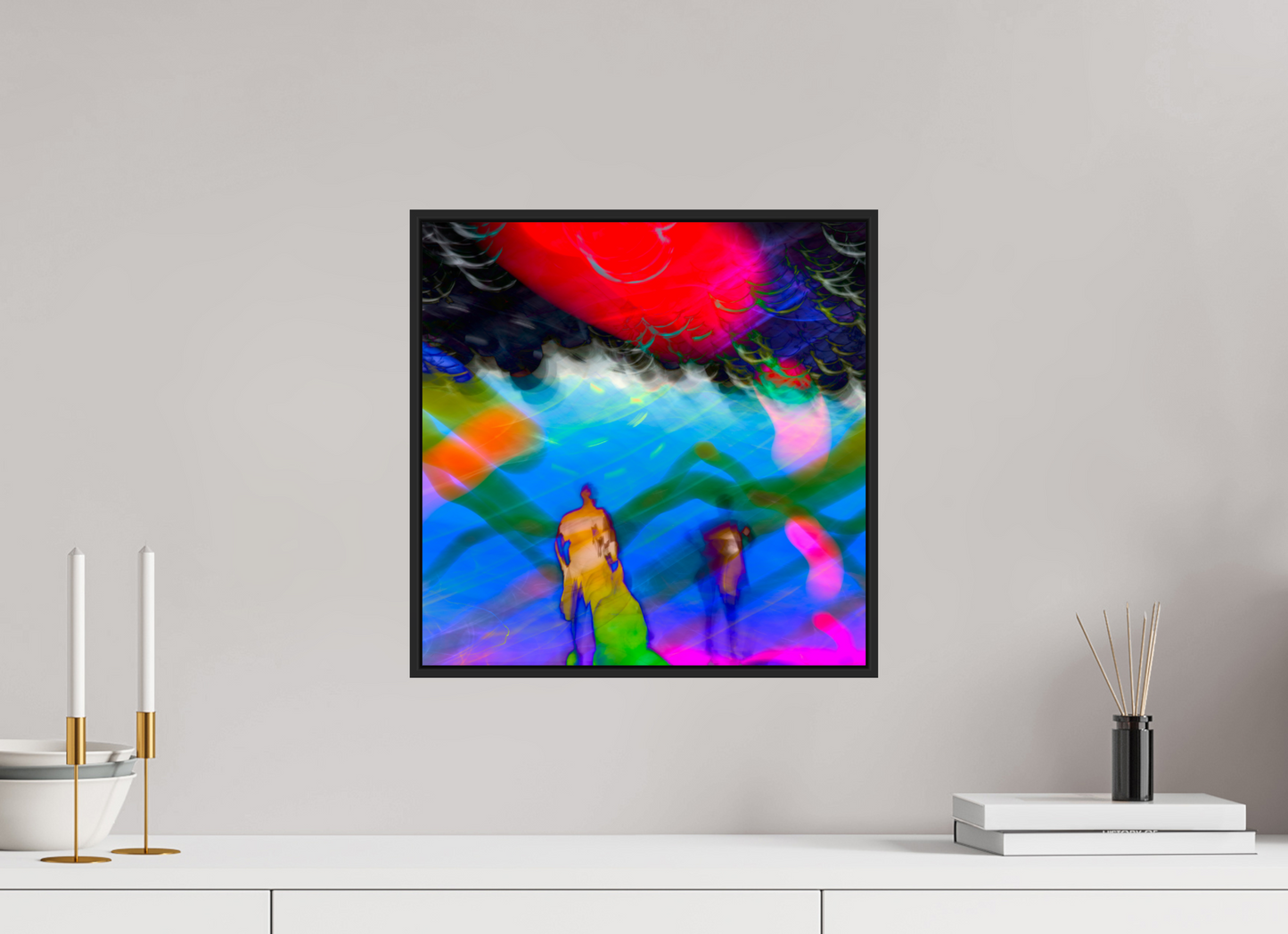 15 x 15″, Black Matte Frame, No Border Abstract No.8964