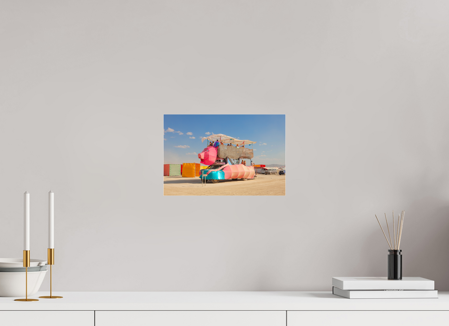 12 x 8″, Photo Print Under Acrylic Glass Burning Man - Art Car Ponco