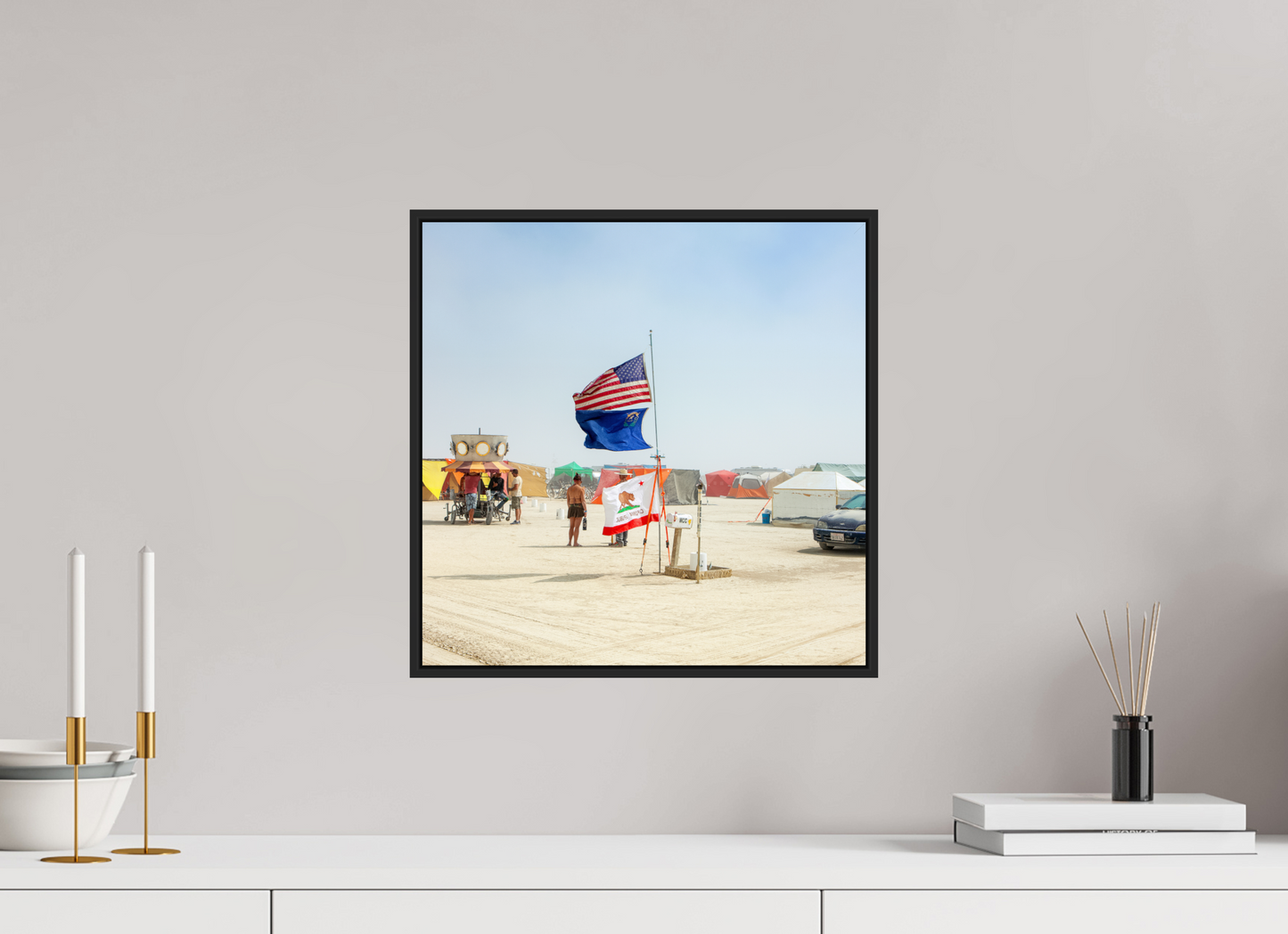 Burning Man - Woman with Flags