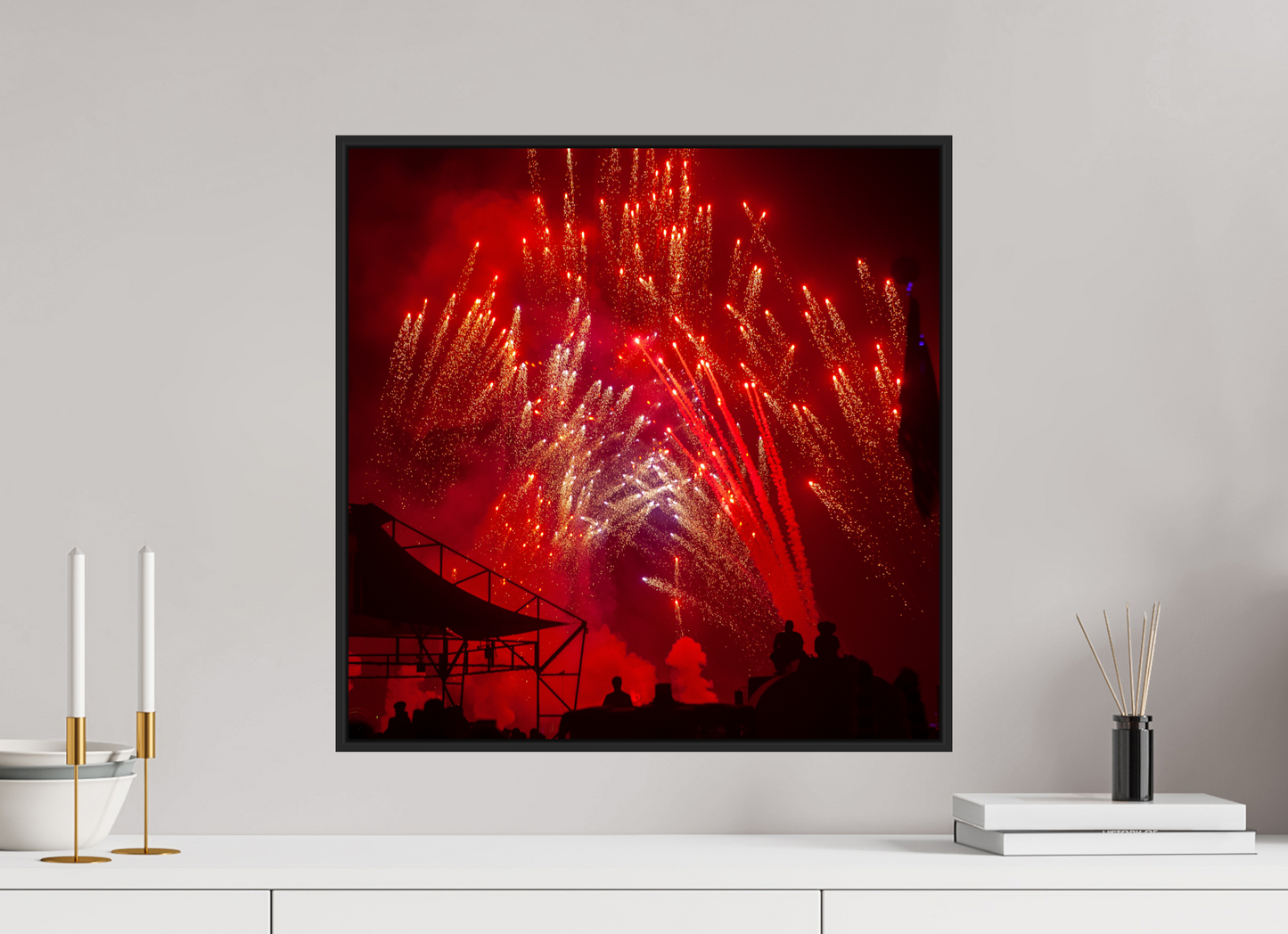 Burning Man - Red Fireworks