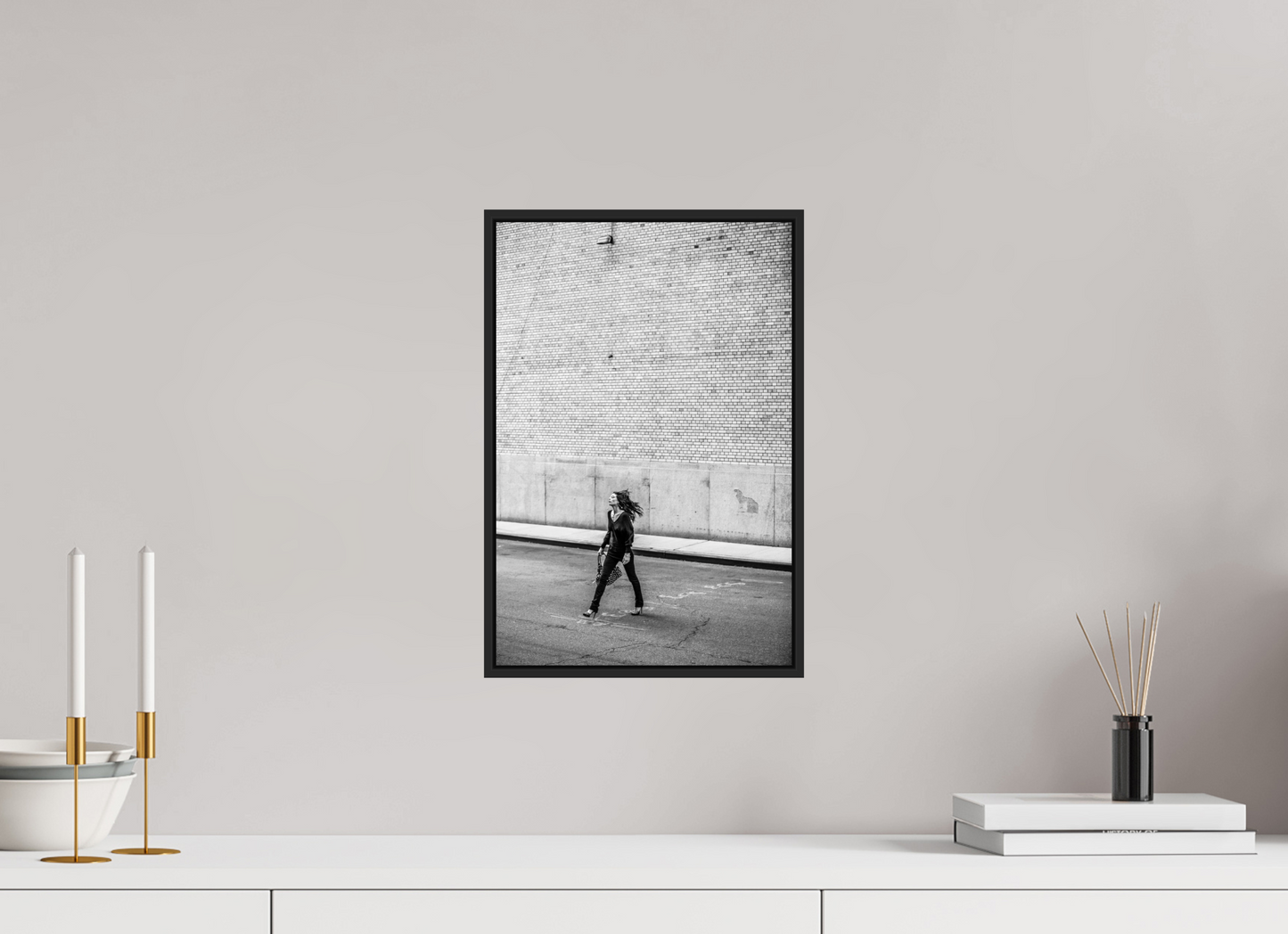 Woman Walking Across the Street