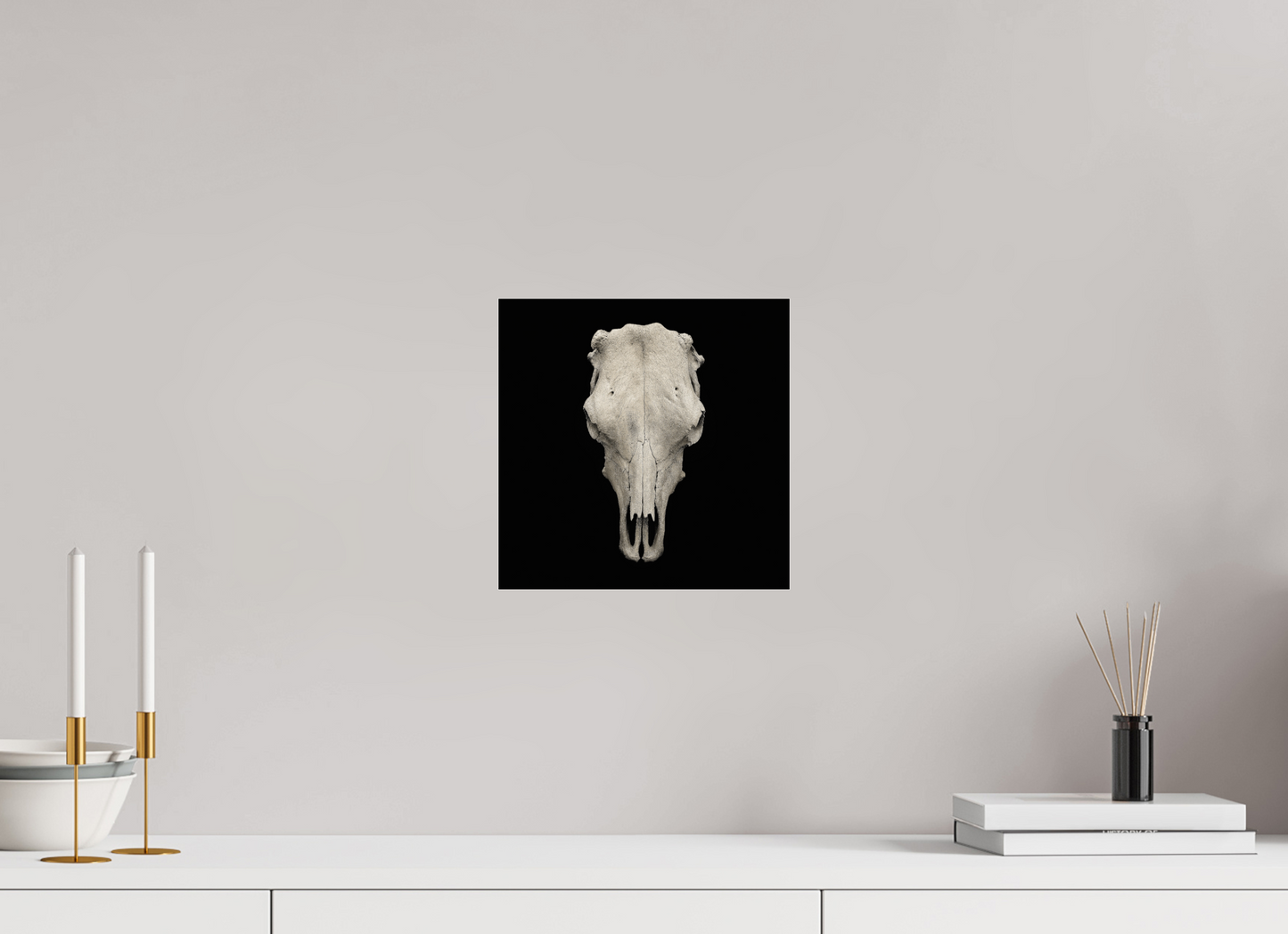 10 x 10″, Frameless Acrylic Glass Cow Skull