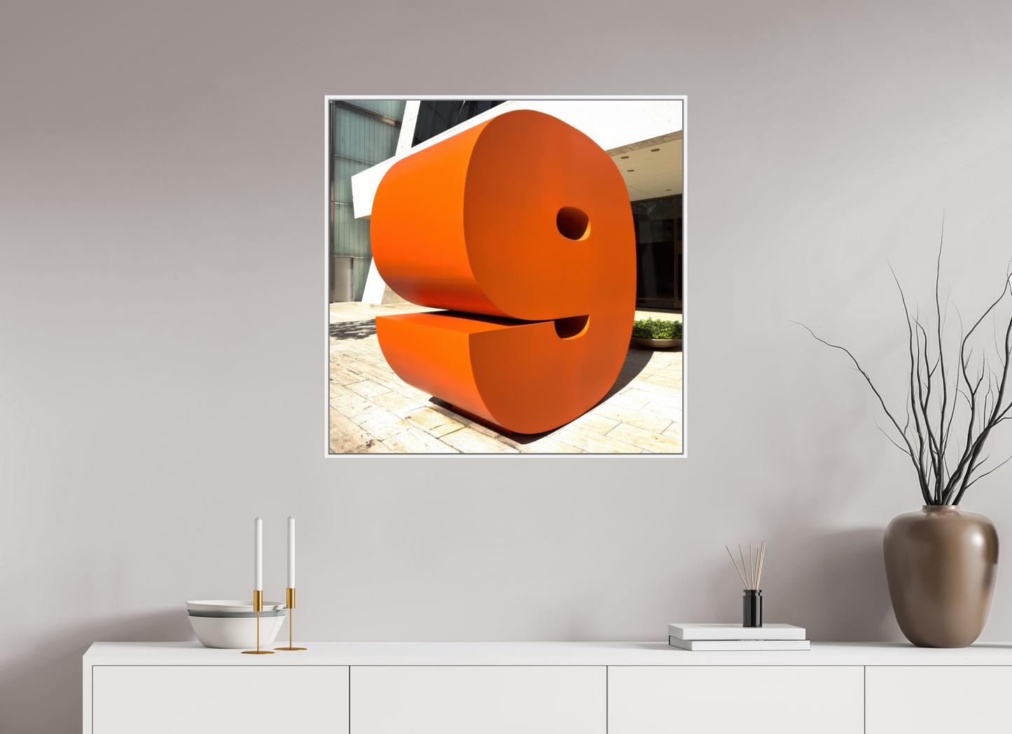 30 x 30″, White Matte Frame, No Border Number 9