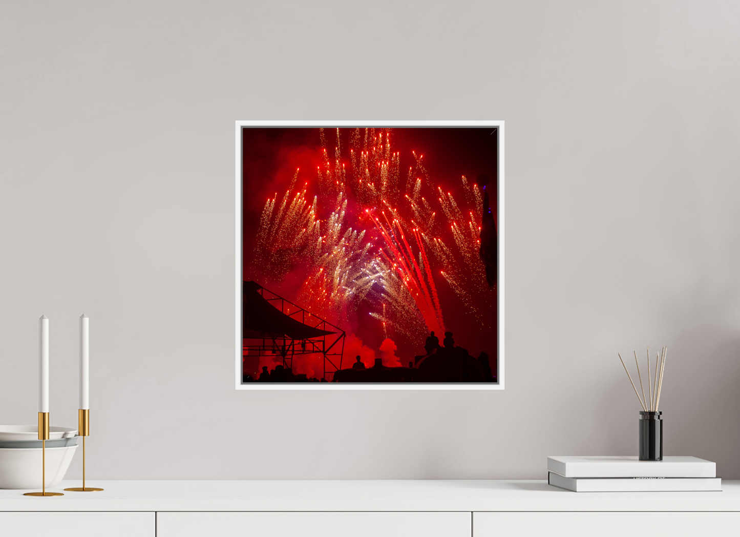 Burning Man - Red Fireworks