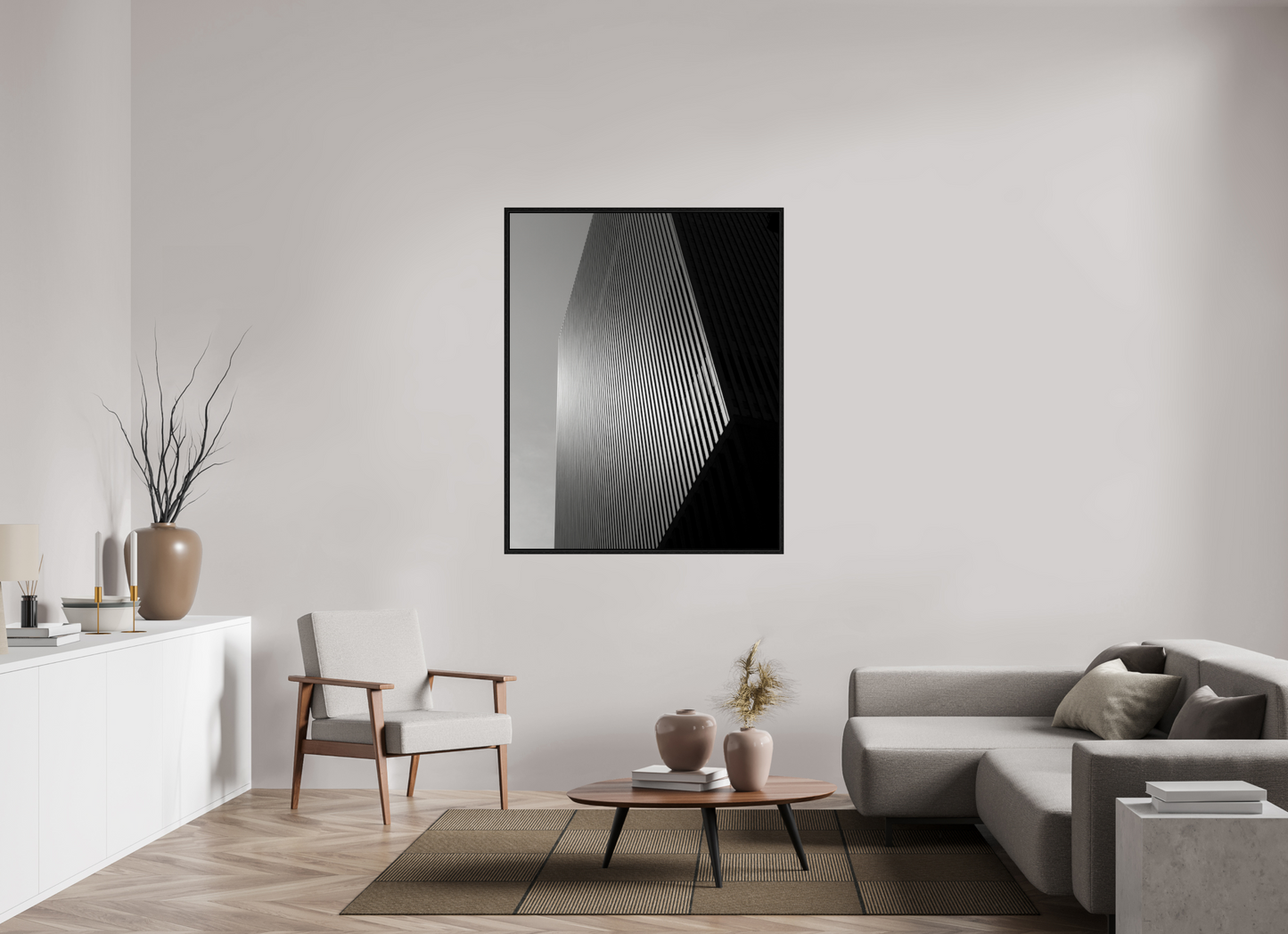 43 x 53.7″, Floater Frame Architectural Facade