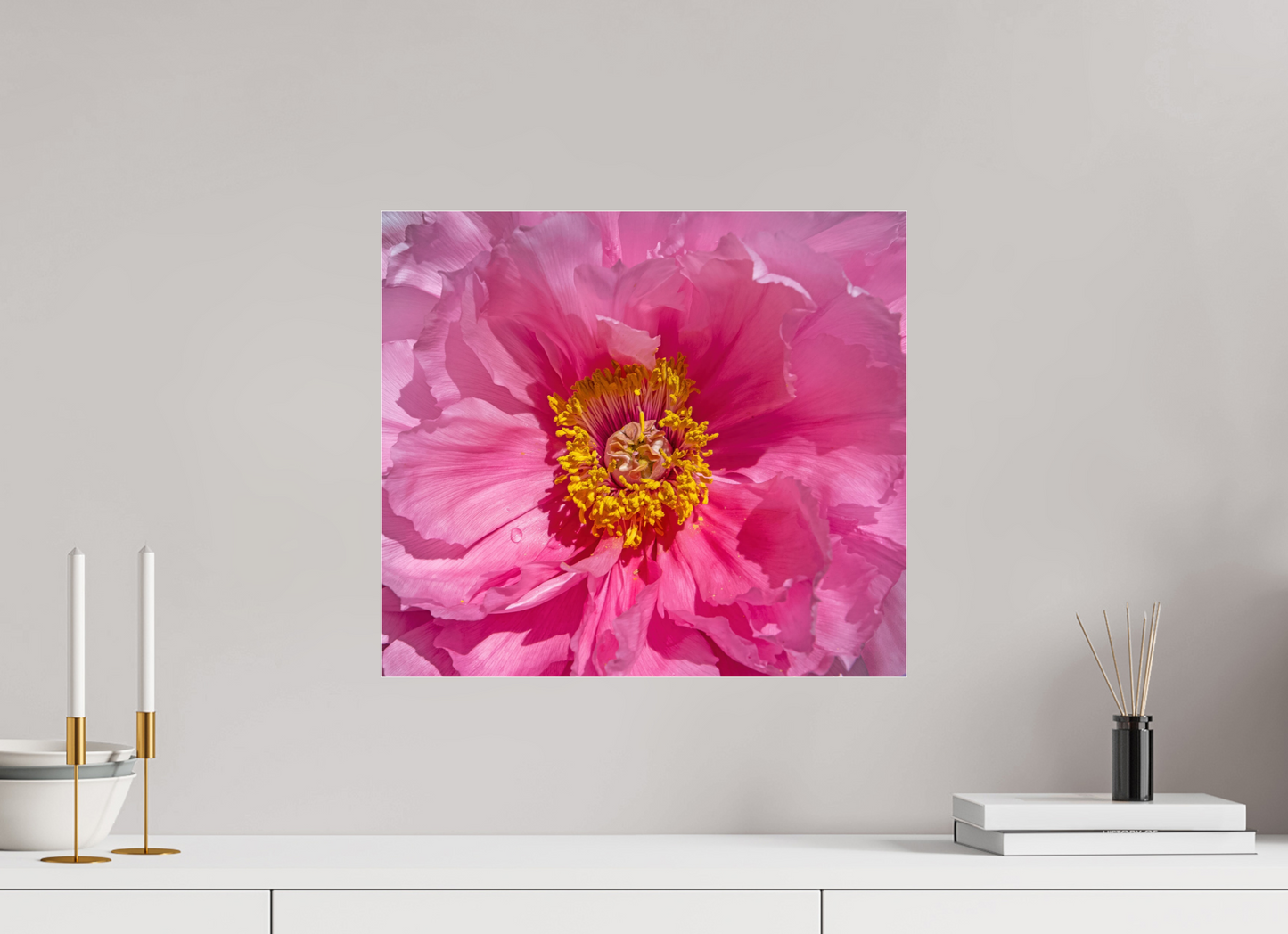 18 x 16″, Frameless Acrylic Glass Pink Flower