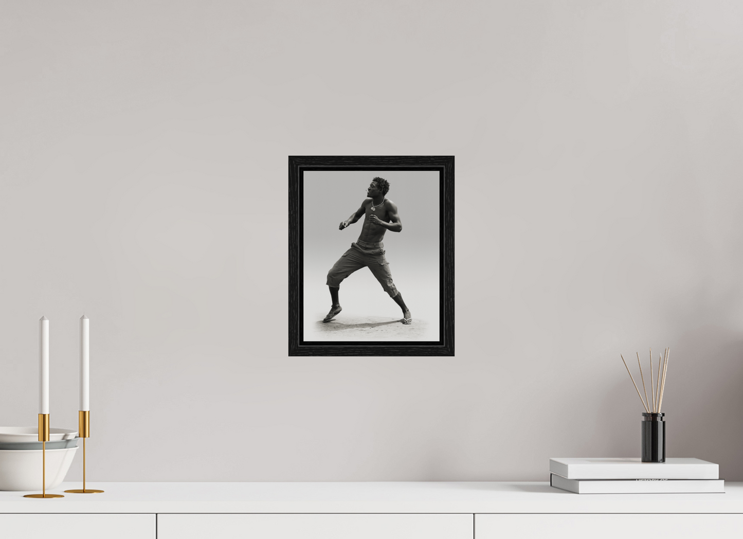 8 x 10″, Floater Frame Angolan Man Dancing