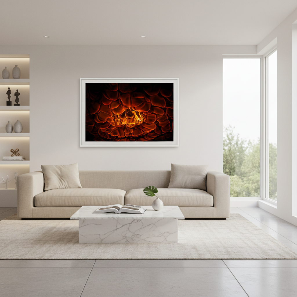 Burning Man Flames Room Mockup