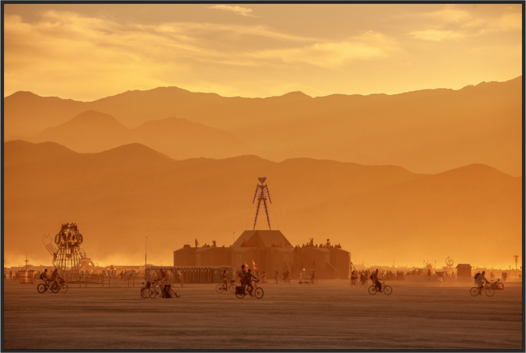 Burning Man - Burning Man and Mountains