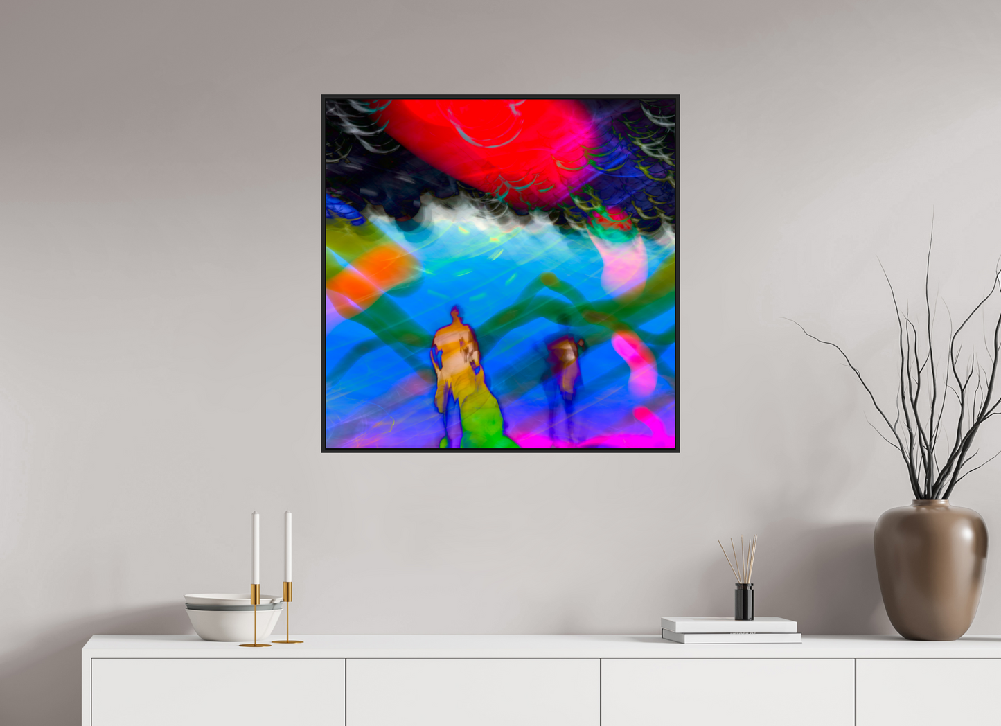 30 x 30″, Black Matte Frame, No Border Abstract No.8964