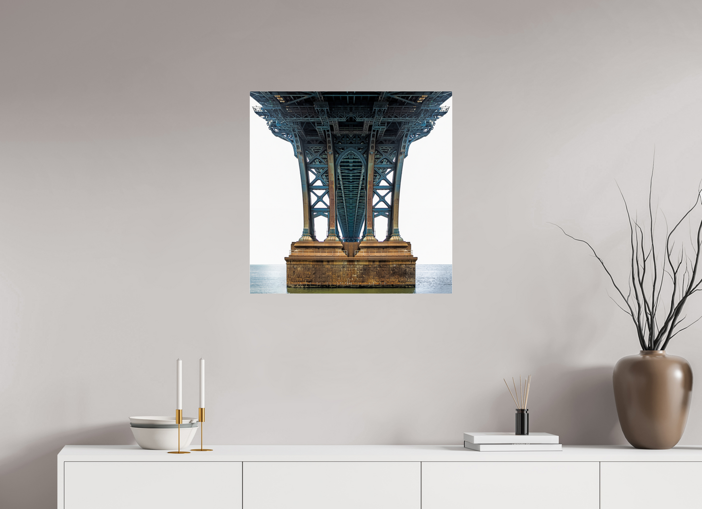 25 x 25″, Frameless Acrylic Glass Manhattan Bridge