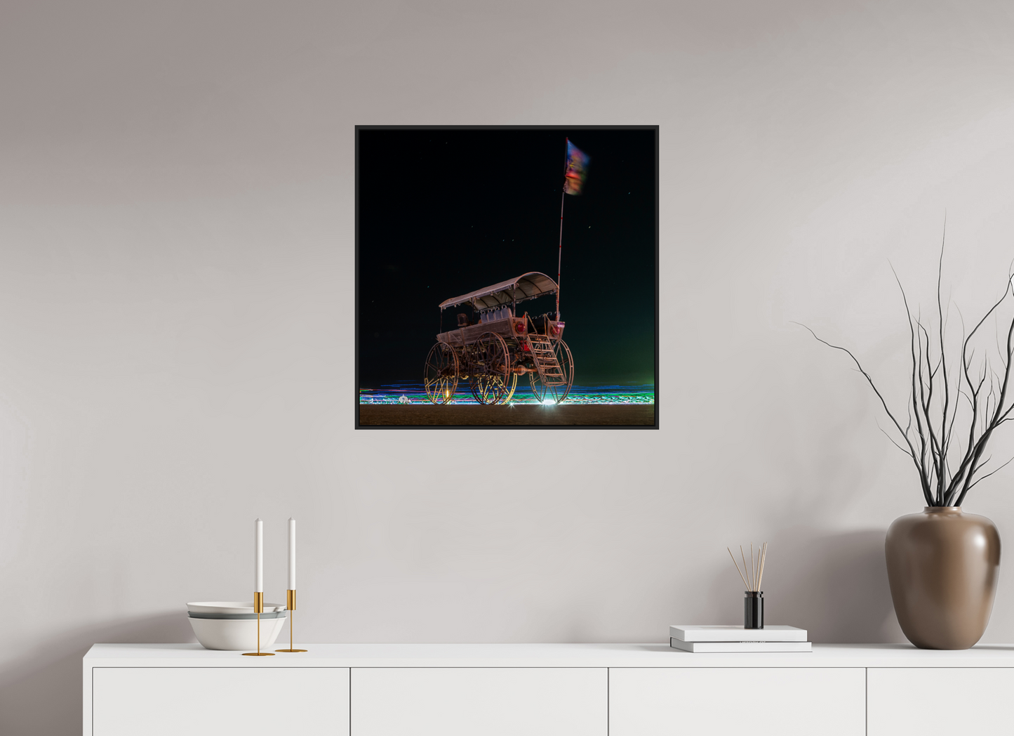 Burning Man - Art Car with Flag