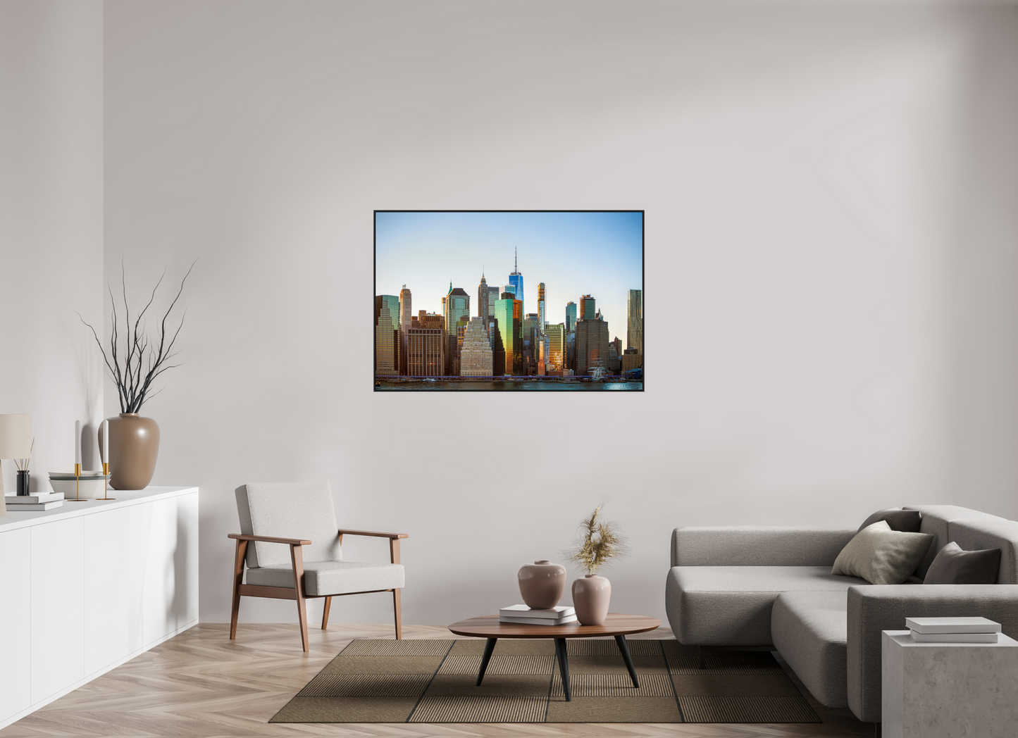 54 x 36″, Black Matte Frame, No Border Lower Manhattan