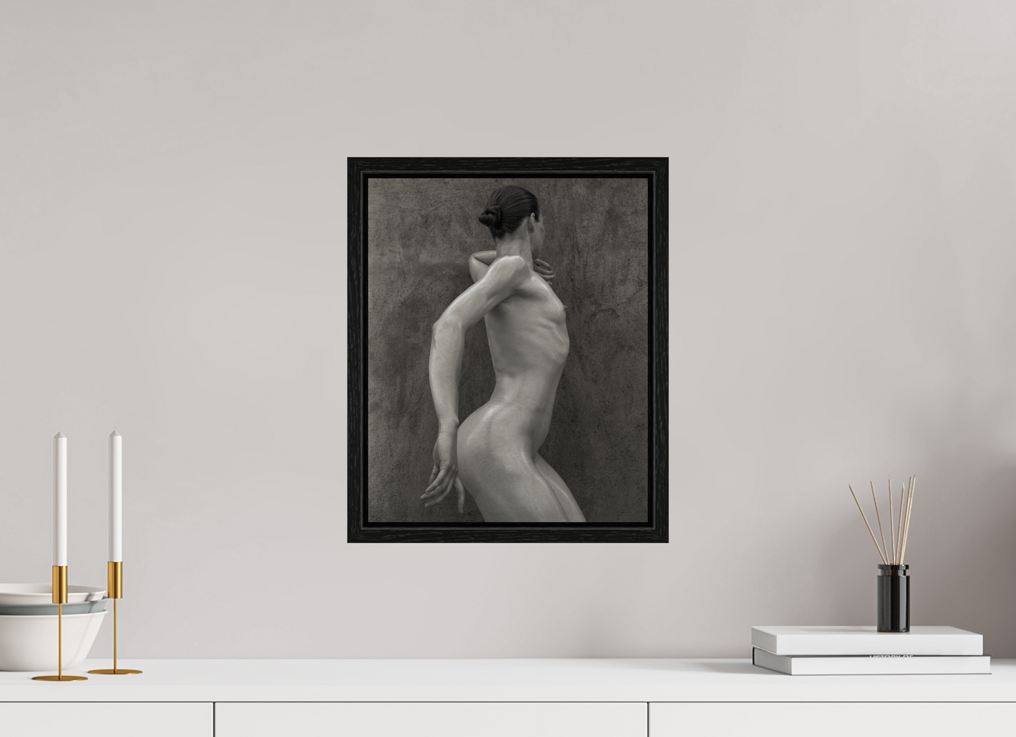 12 x 14.8″, Floater Frame Nude