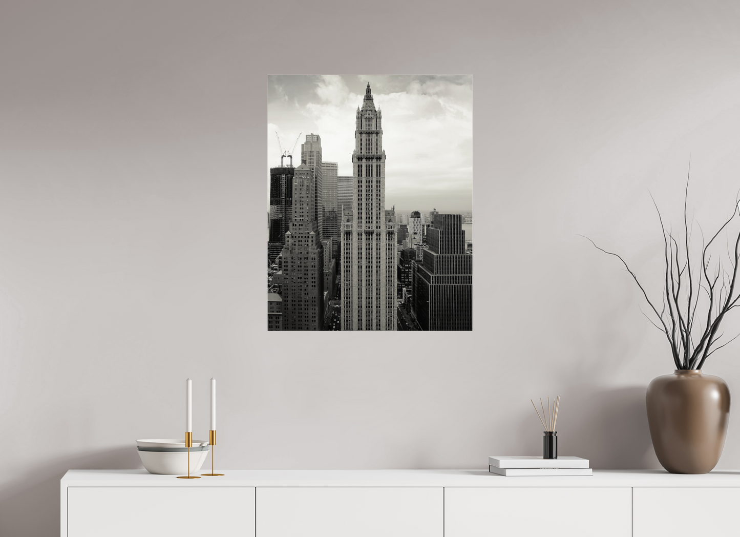 24 x 30″, Frameless Acrylic Glass Top of Empire State Buiding