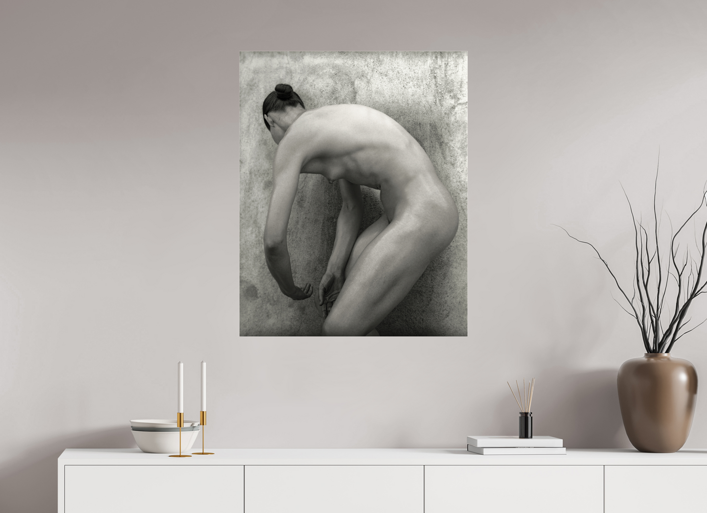 28 x 35″, Frameless Acrylic Glass Nude 60