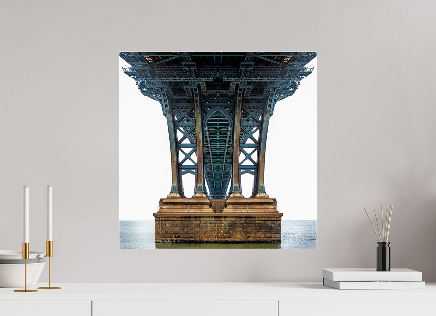 20 x 20″, Frameless Acrylic Glass Manhattan Bridge