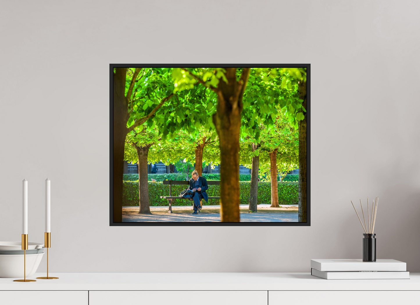 Man Reading in Paris Garden