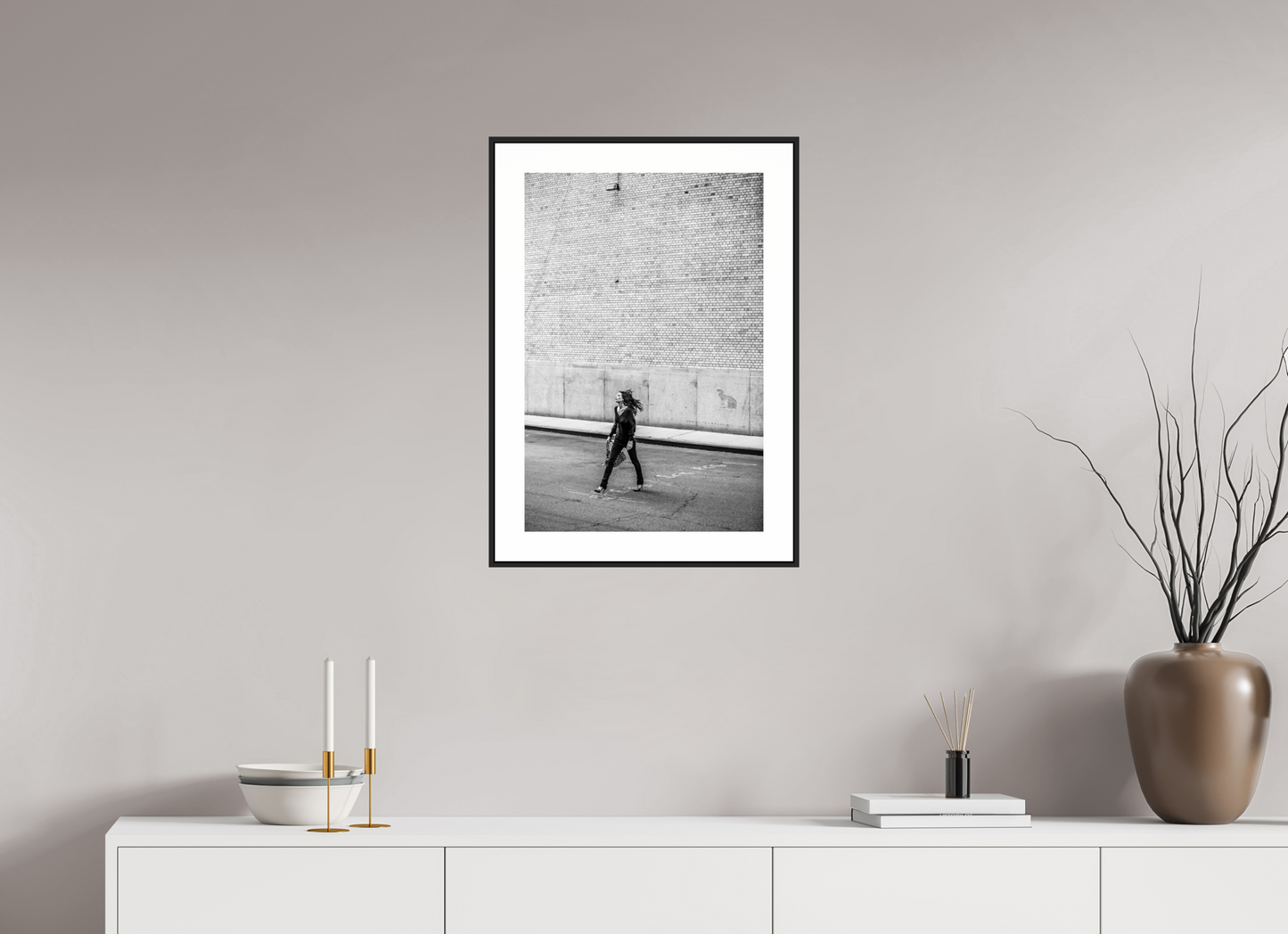 Woman Walking Across the Street