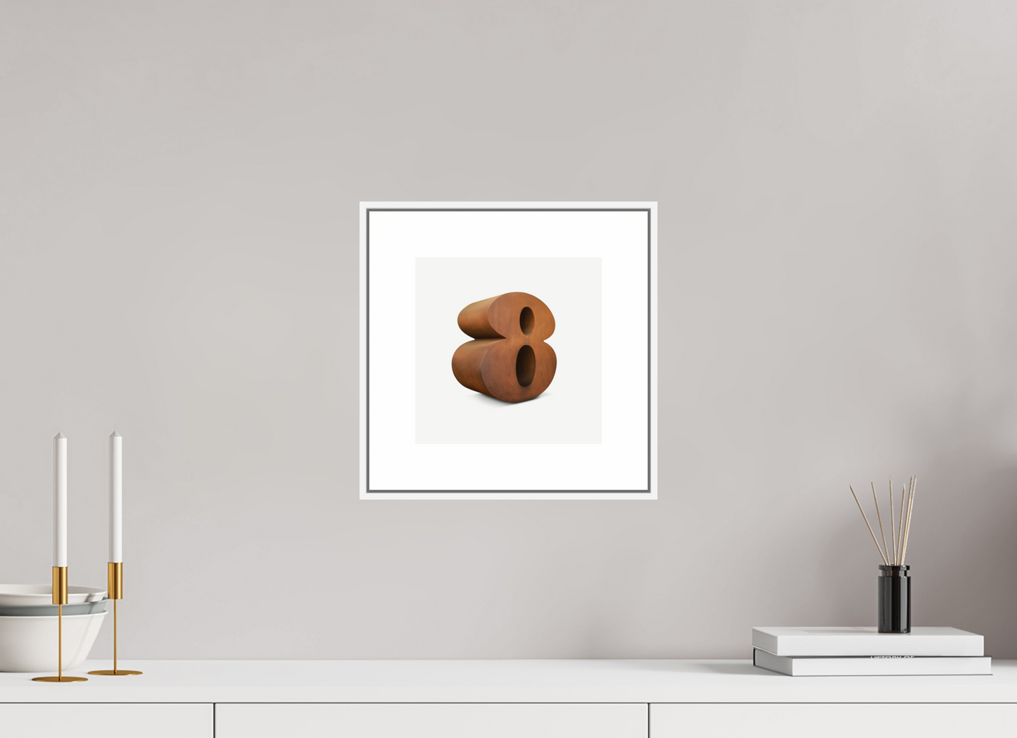 8 x 8″, White Matte Frame Number 8