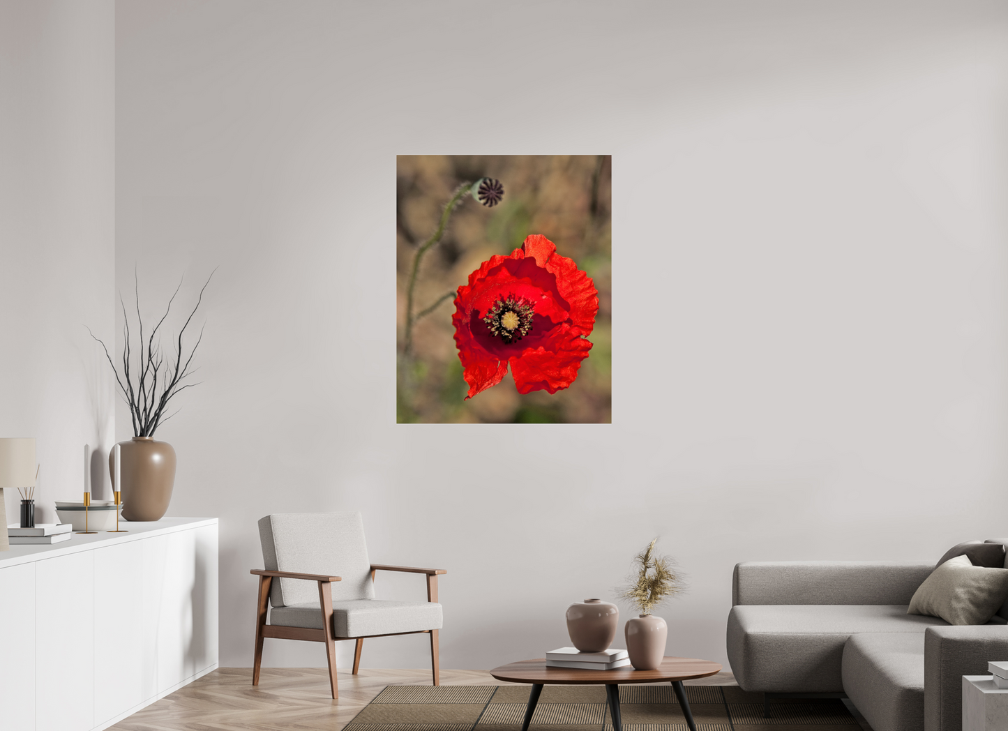 35 x 43.7″, Frameless Acrylic Glass Poppy
