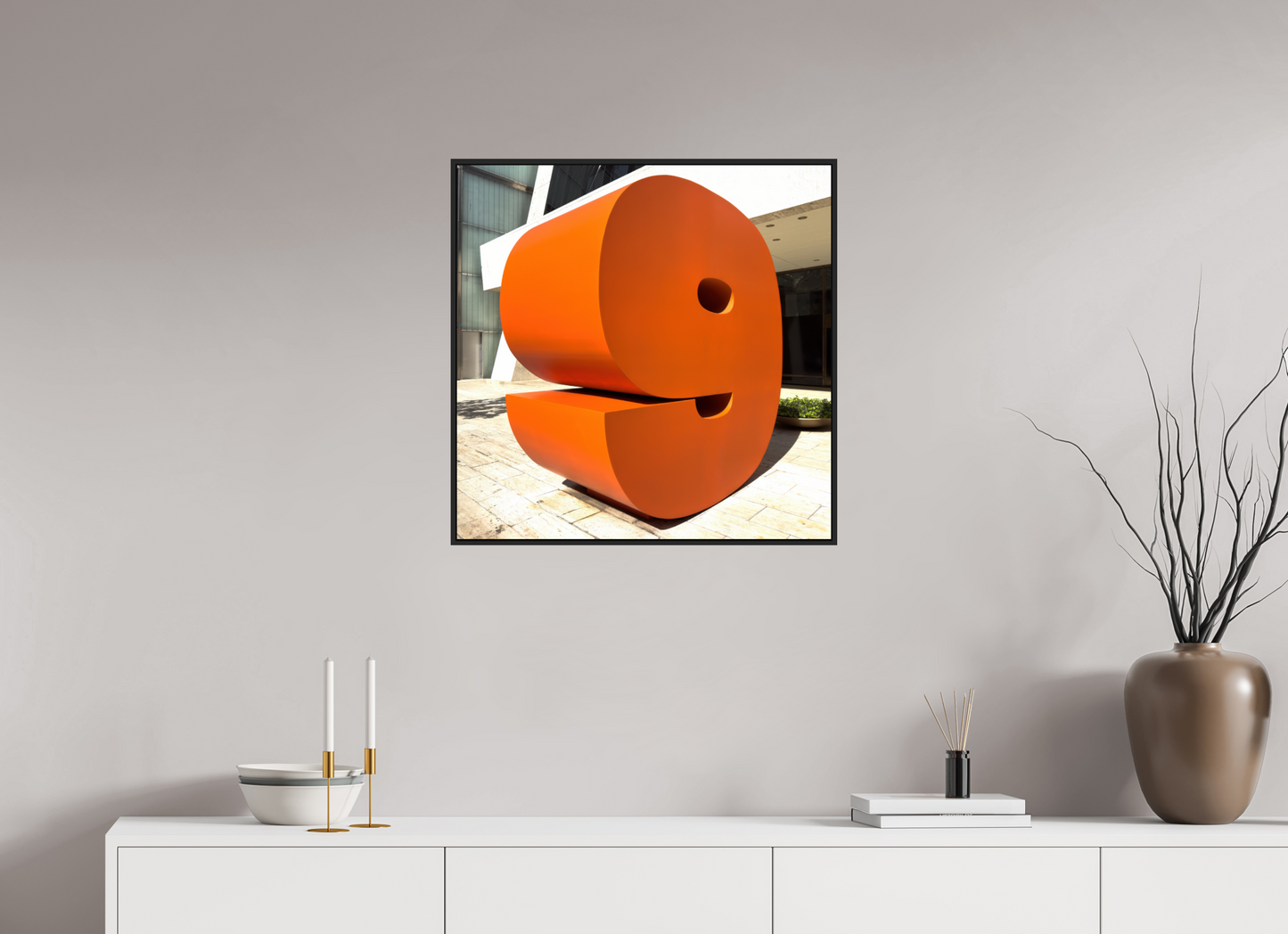 25 x 25″, Black Matte Frame, No Border Number 9