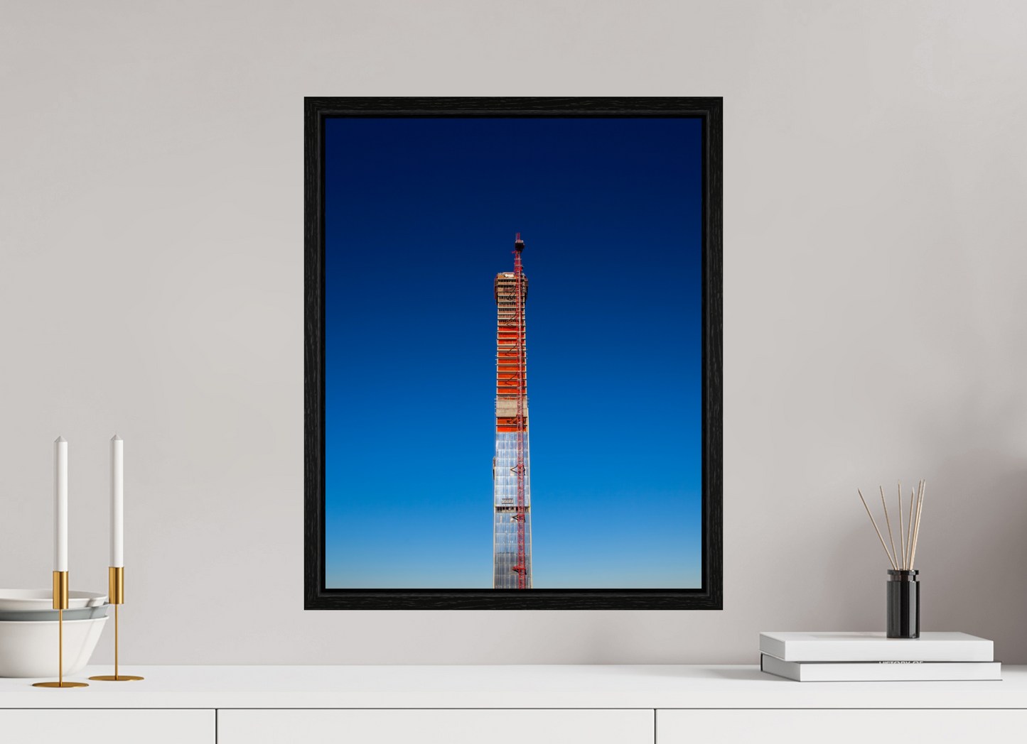 16 x 20″, Floater Frame Steinway Tower Under Construction