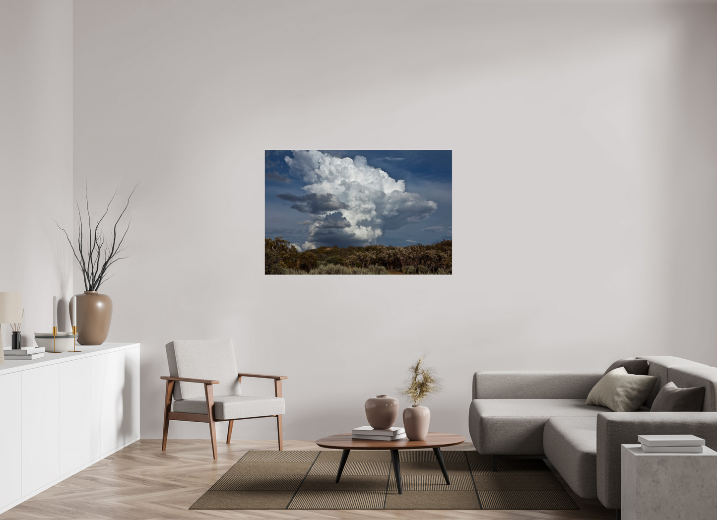 54 x 36″, Frameless Acrylic Glass Billowing Clouds