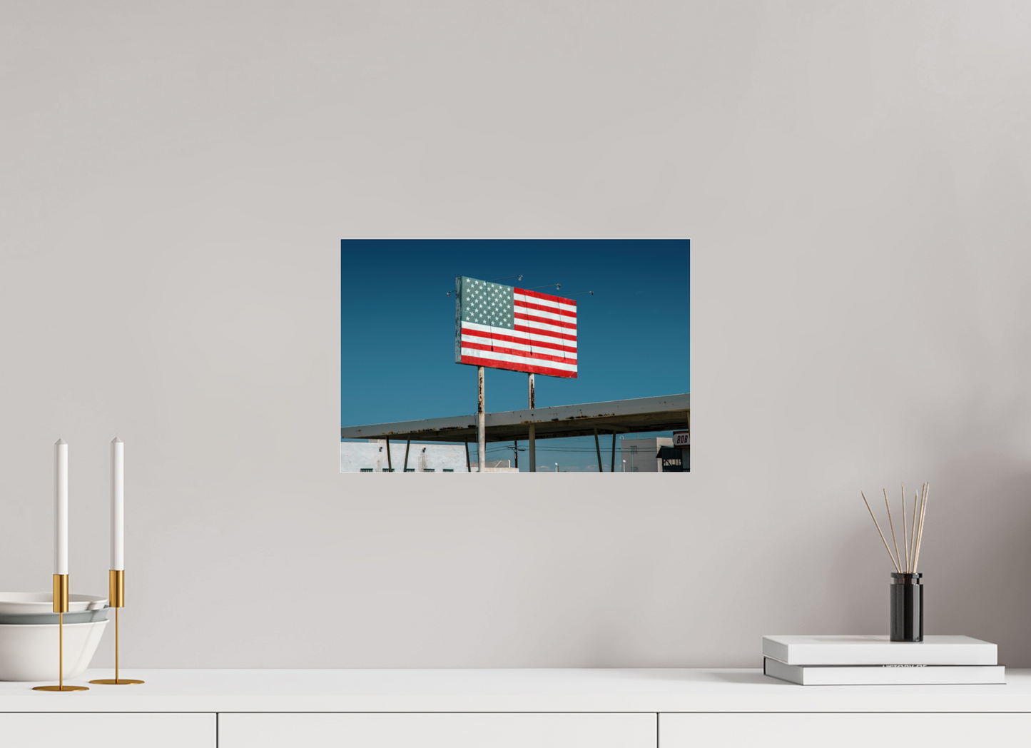 15 x 10″, Frameless Acrylic Glass USA Flag Sign