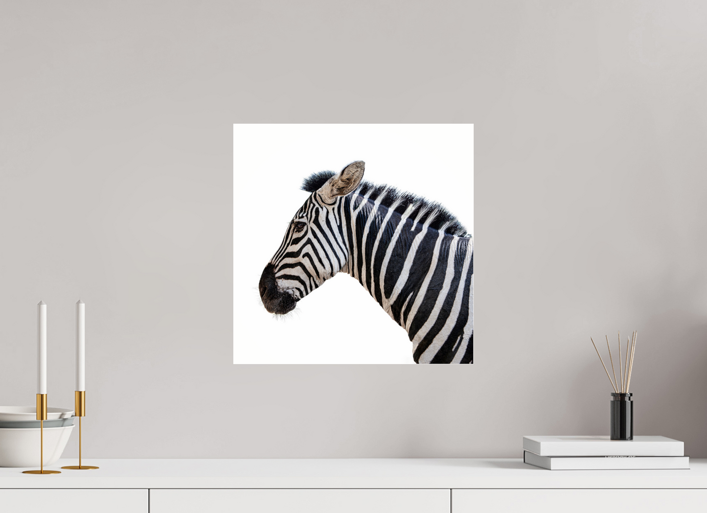 15 x 15″, Frameless Acrylic Glass Zebra