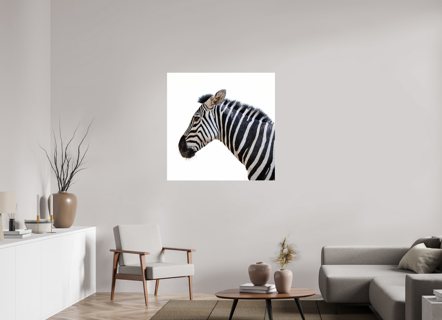 40 x 40″, Frameless Acrylic Glass Zebra