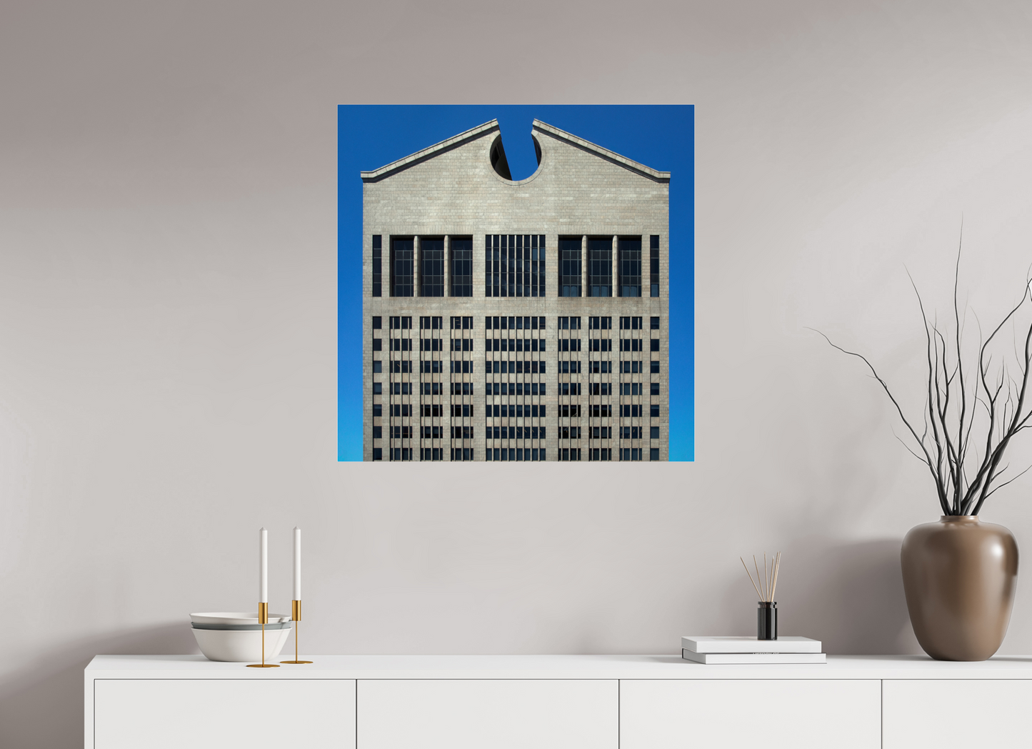 30 x 30″, Frameless Acrylic Glass The Chippendale Building