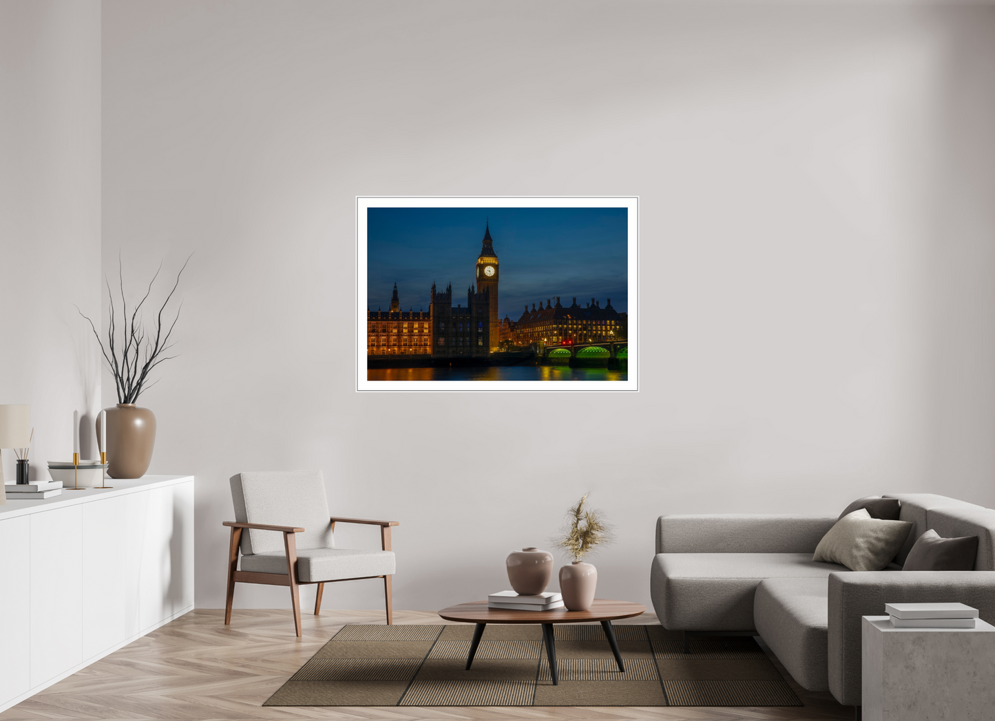 54 x 36″, White Matte Frame Big Ben