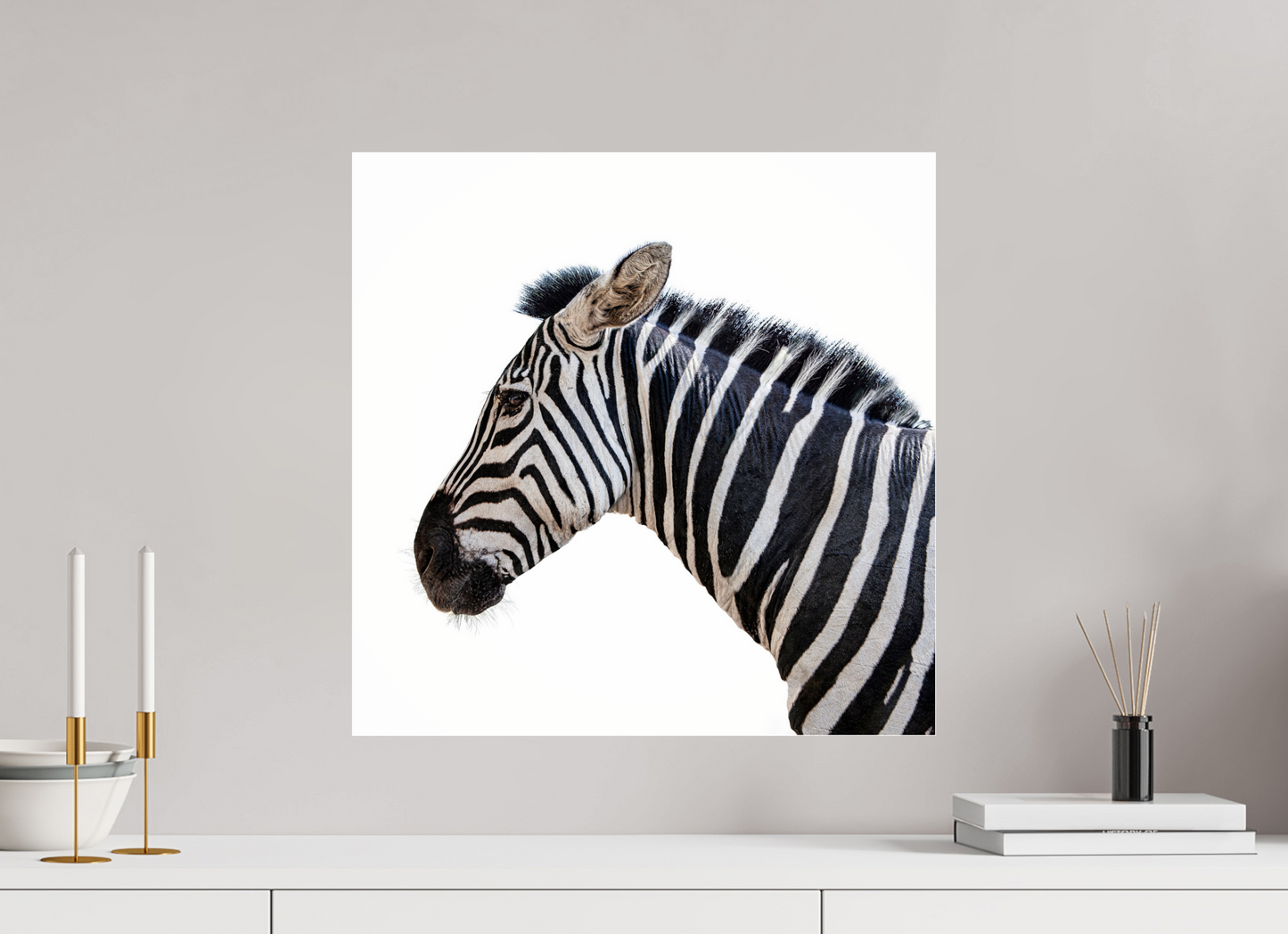 20 x 20″, Frameless Acrylic Glass Zebra