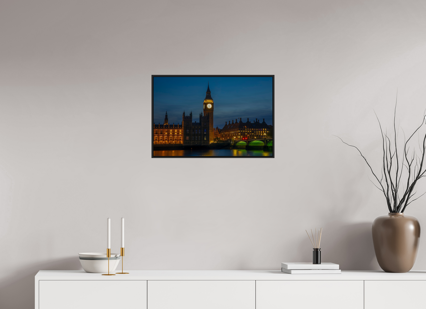 24 x 16″, Black Matte Frame, No Border Big Ben