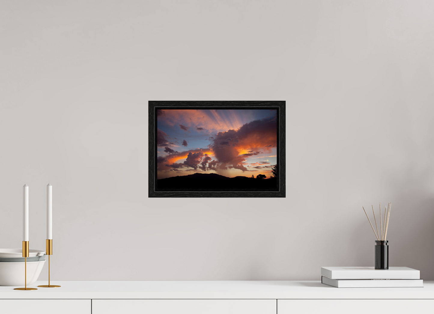 12 x 8″, Floater Frame Sunset with Clouds