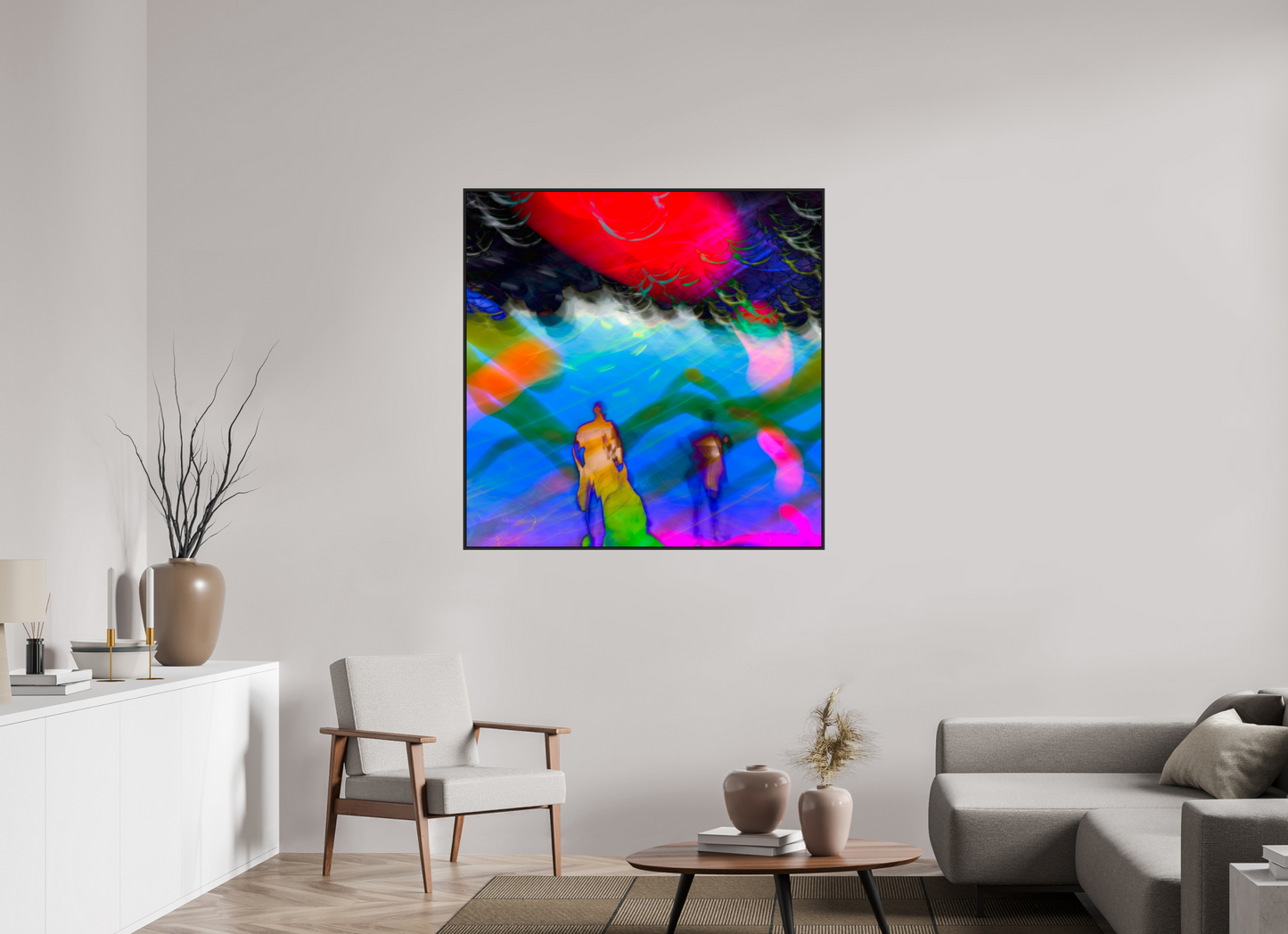 45 x 45″, Black Matte Frame, No Border Abstract No.8964