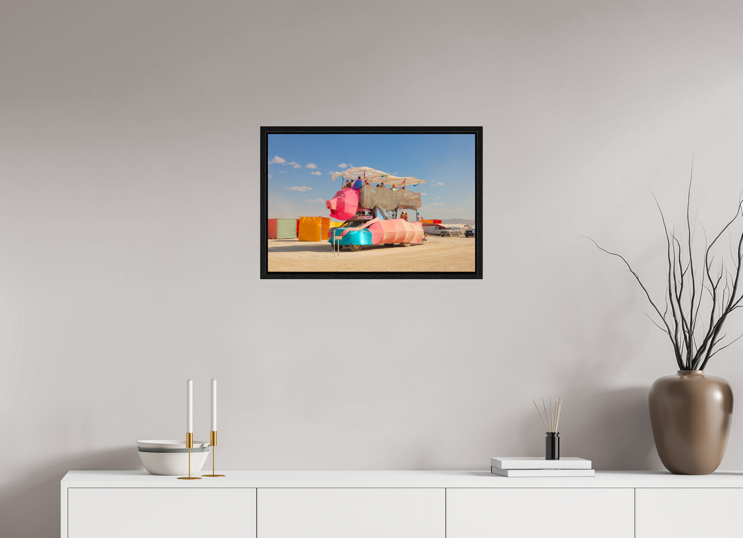 24 x 16″, Floater Frame Burning Man - Art Car Ponco