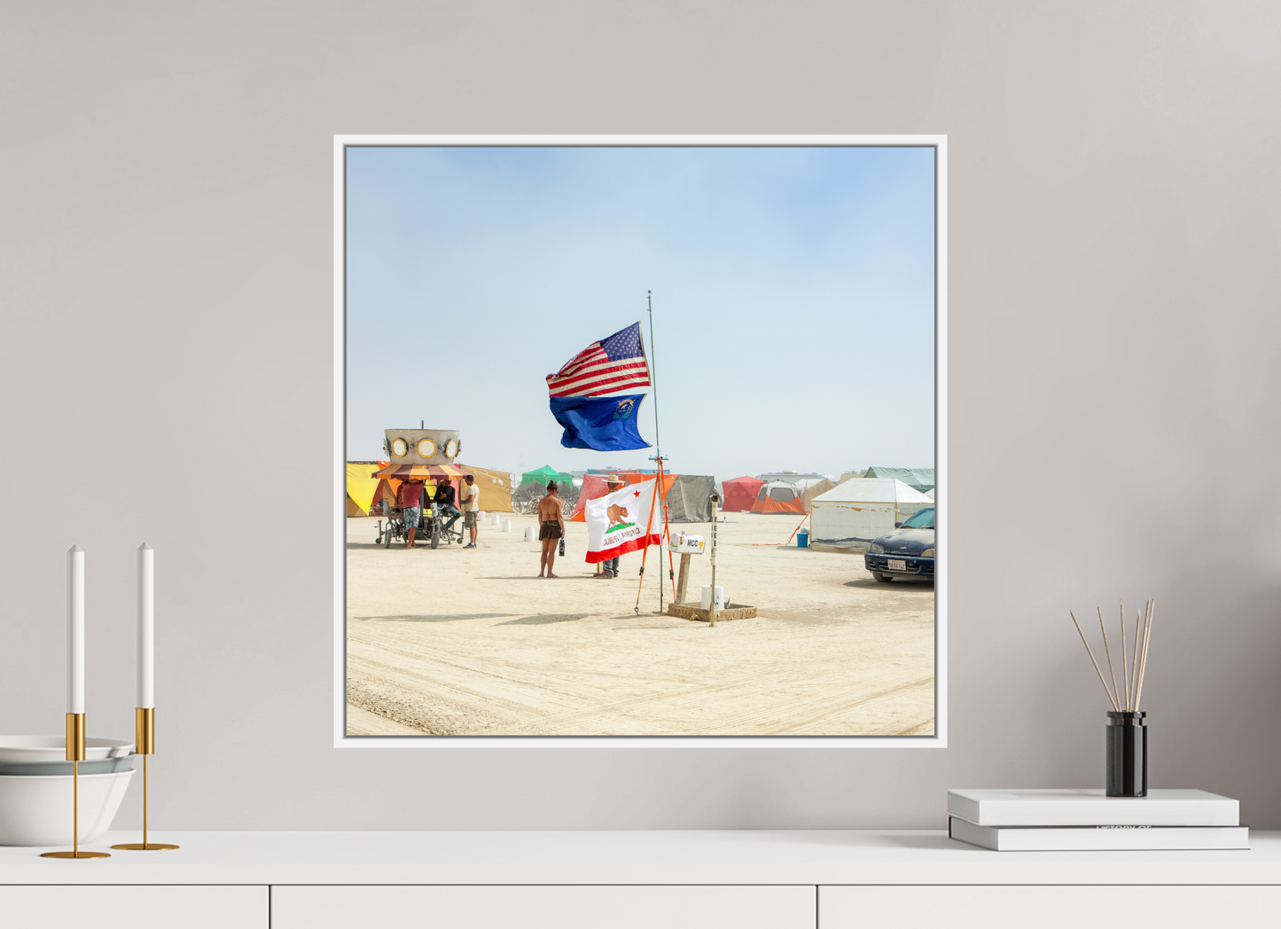 Burning Man - Woman with Flags