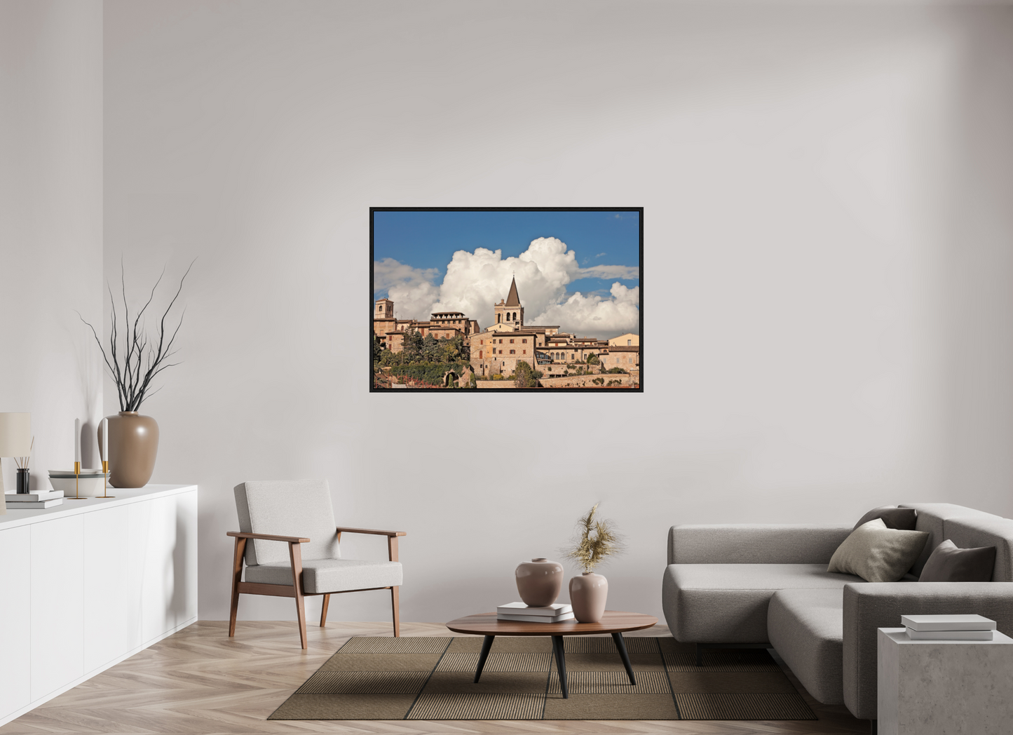 54 x 36″, Floater Frame Town of Spello Umbria