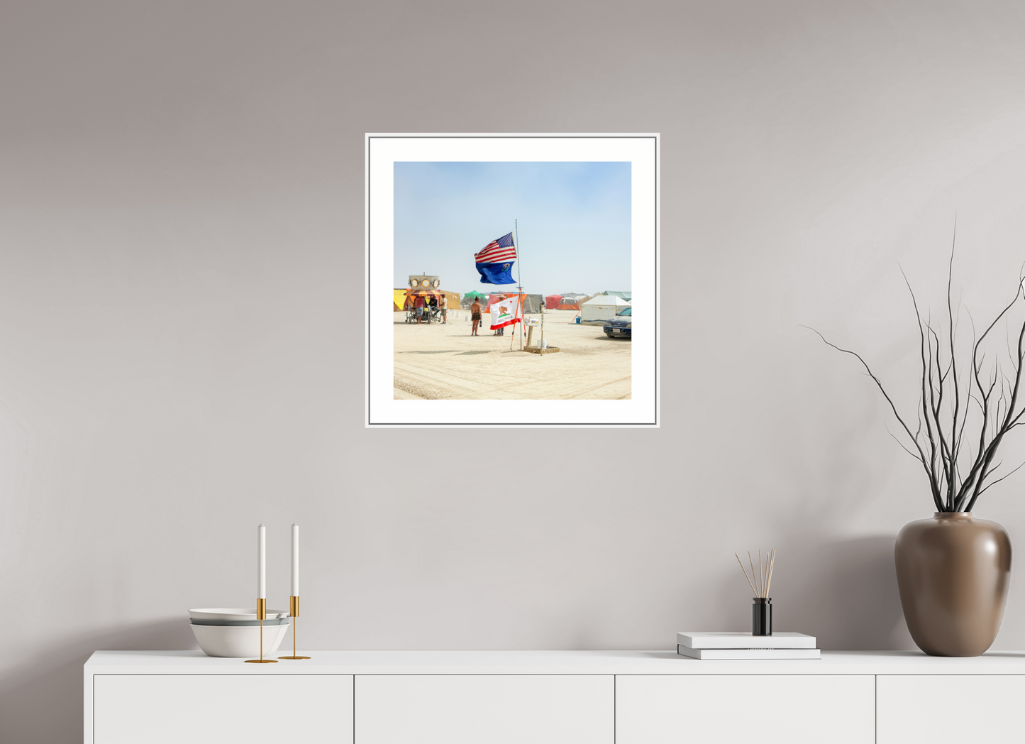 Burning Man - Woman with Flags