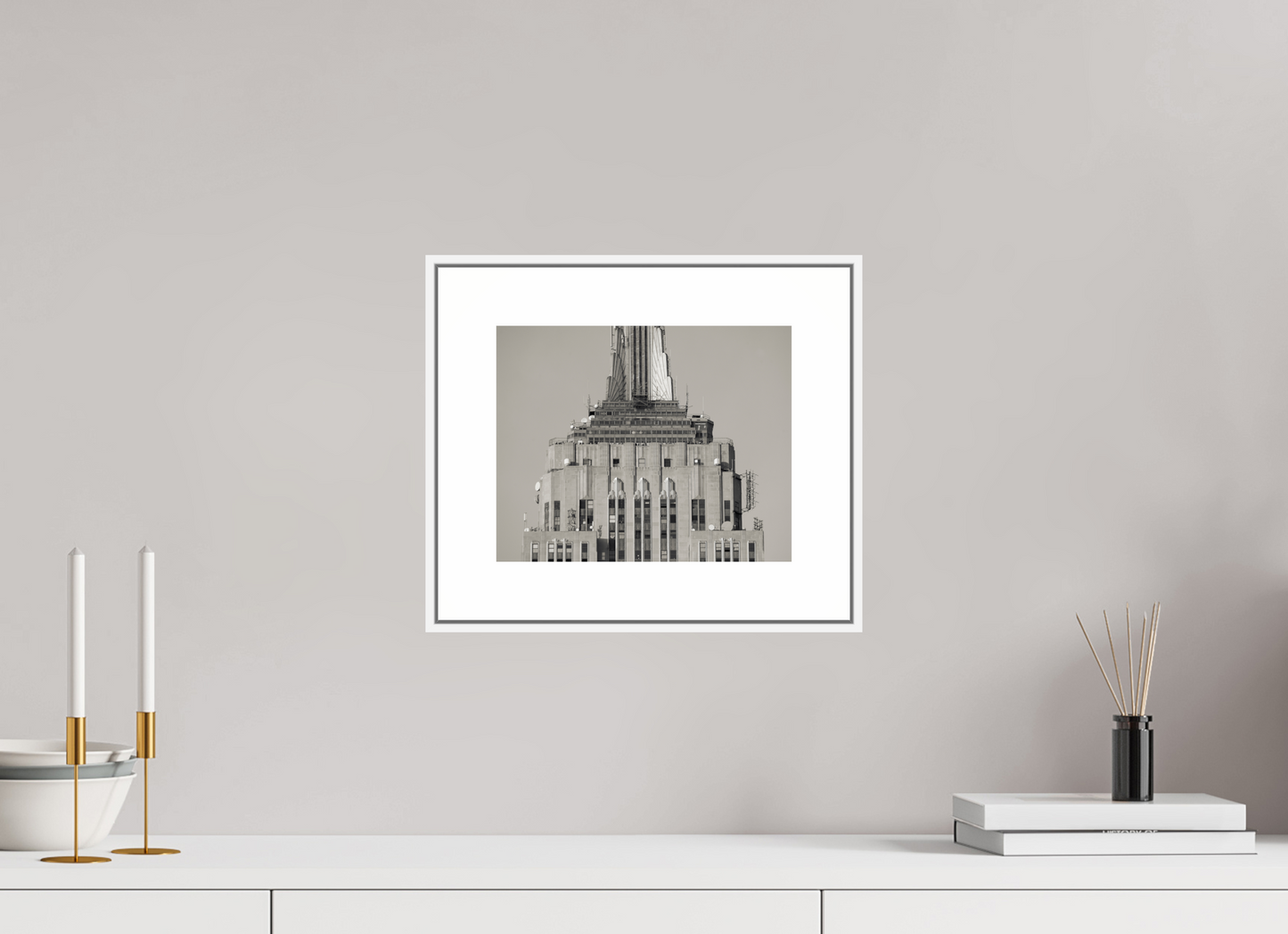 10 x 8″, White Matte Frame Top of the Empire State Building