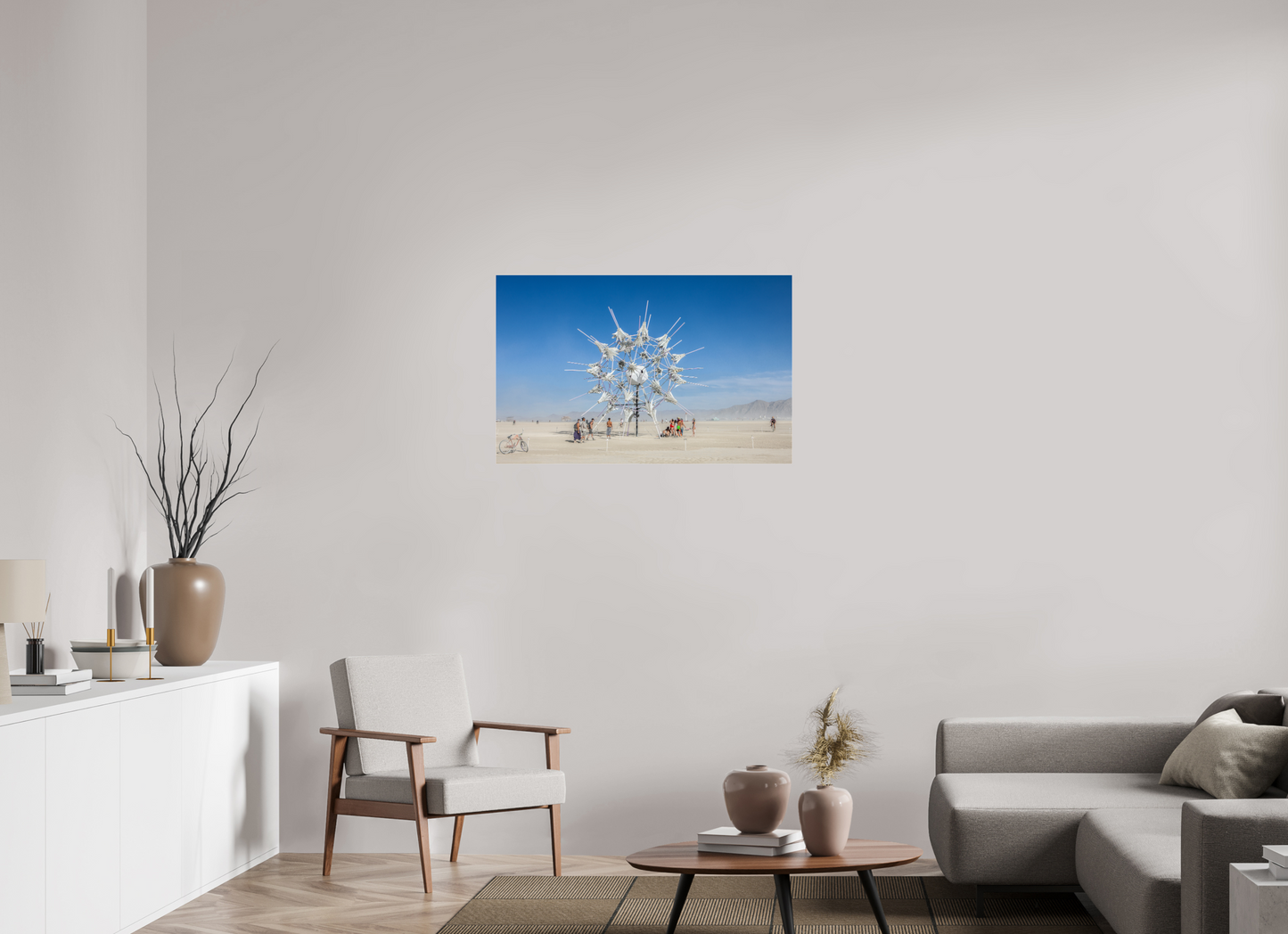 37.7 x 24″, Frameless Acrylic Glass Burning Man - Gathering at Radia Lumia