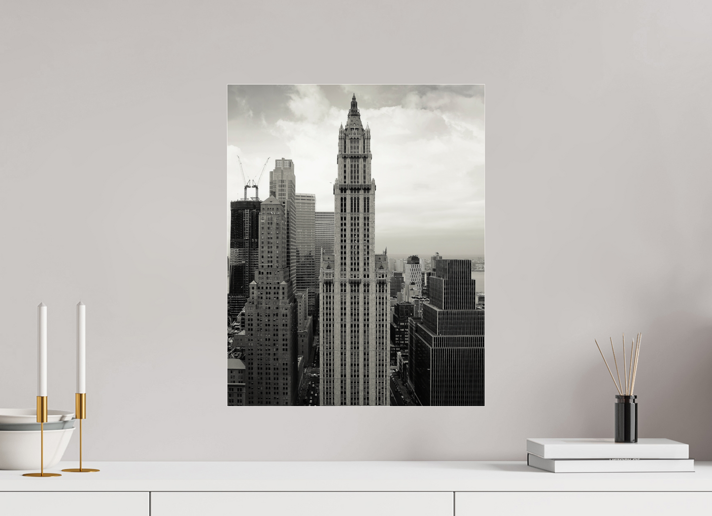 16 x 20″, Frameless Acrylic Glass Top of Empire State Buiding