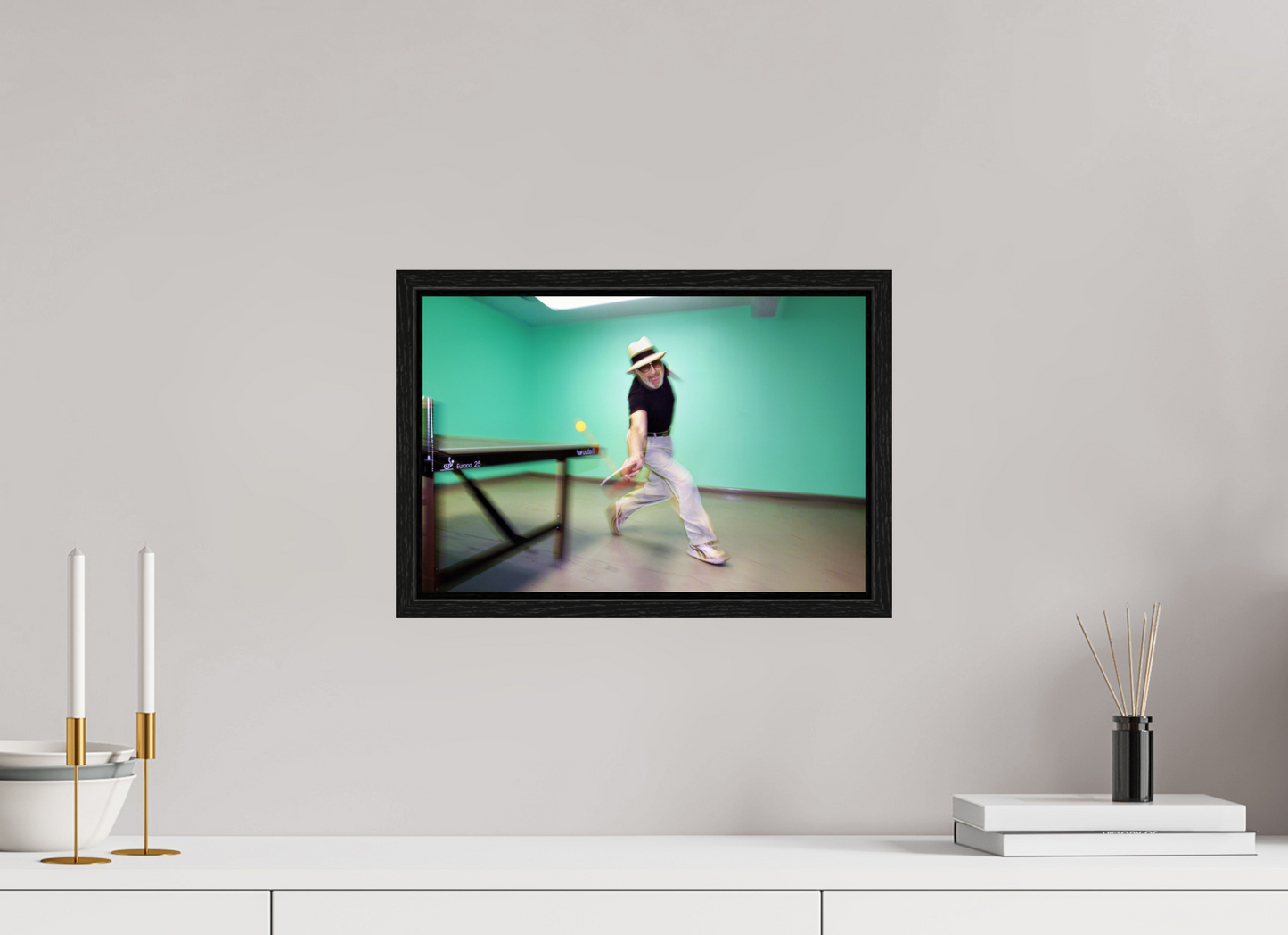 15 x 10″, Floater Frame Marty Reisman